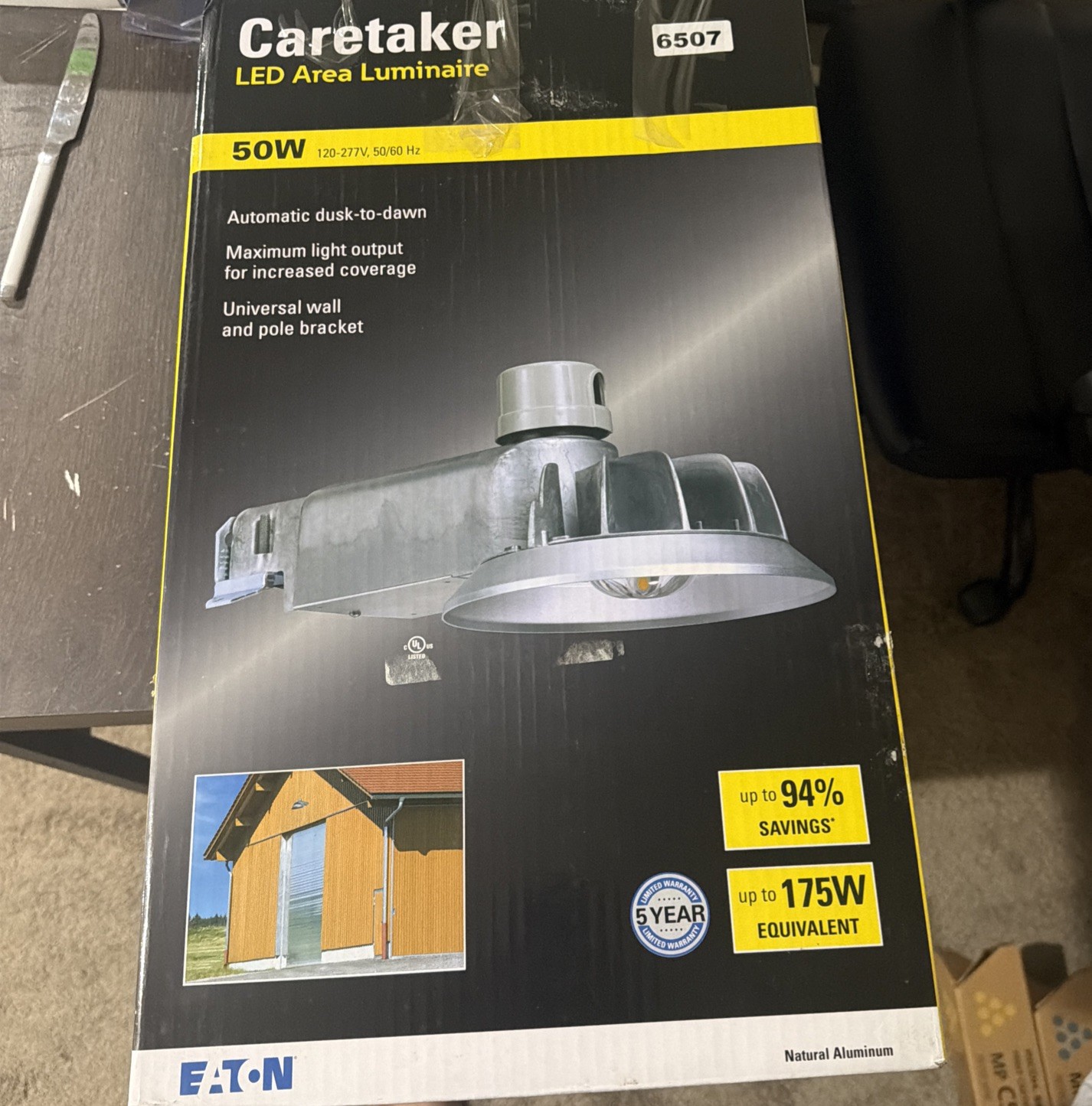 Eaton CTKRV2B Caretaker 2.0 LED Area Light 120/277V 125W 4000K