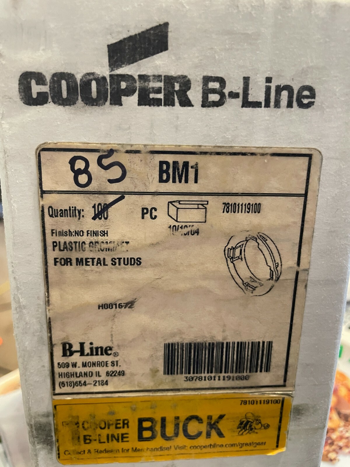 Partial Copper B -Line Quality 85 Plastic Grommet for Metal Studs