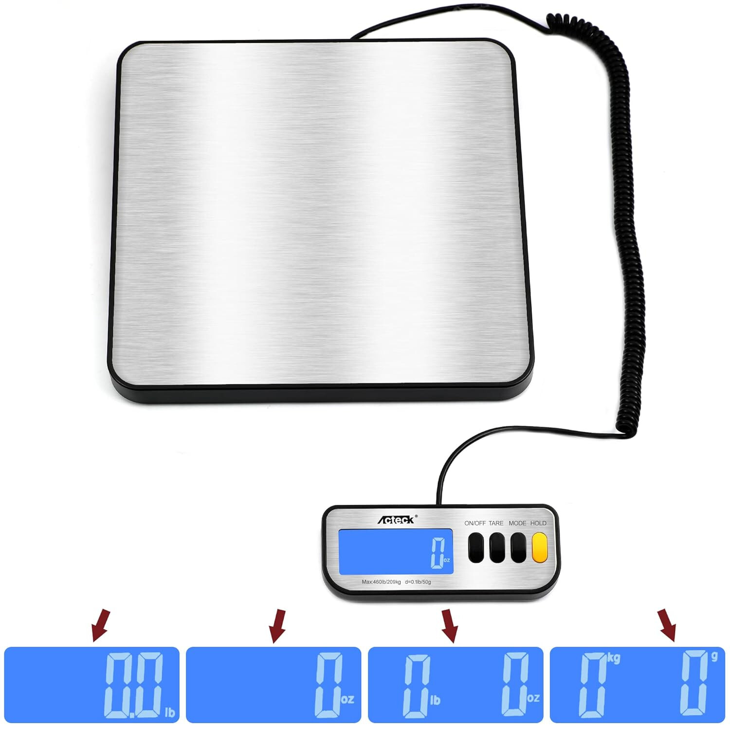 Acteck A-LX460 460lb x 0.1lb Digital Heavy Duty Shipping and Postal Scale