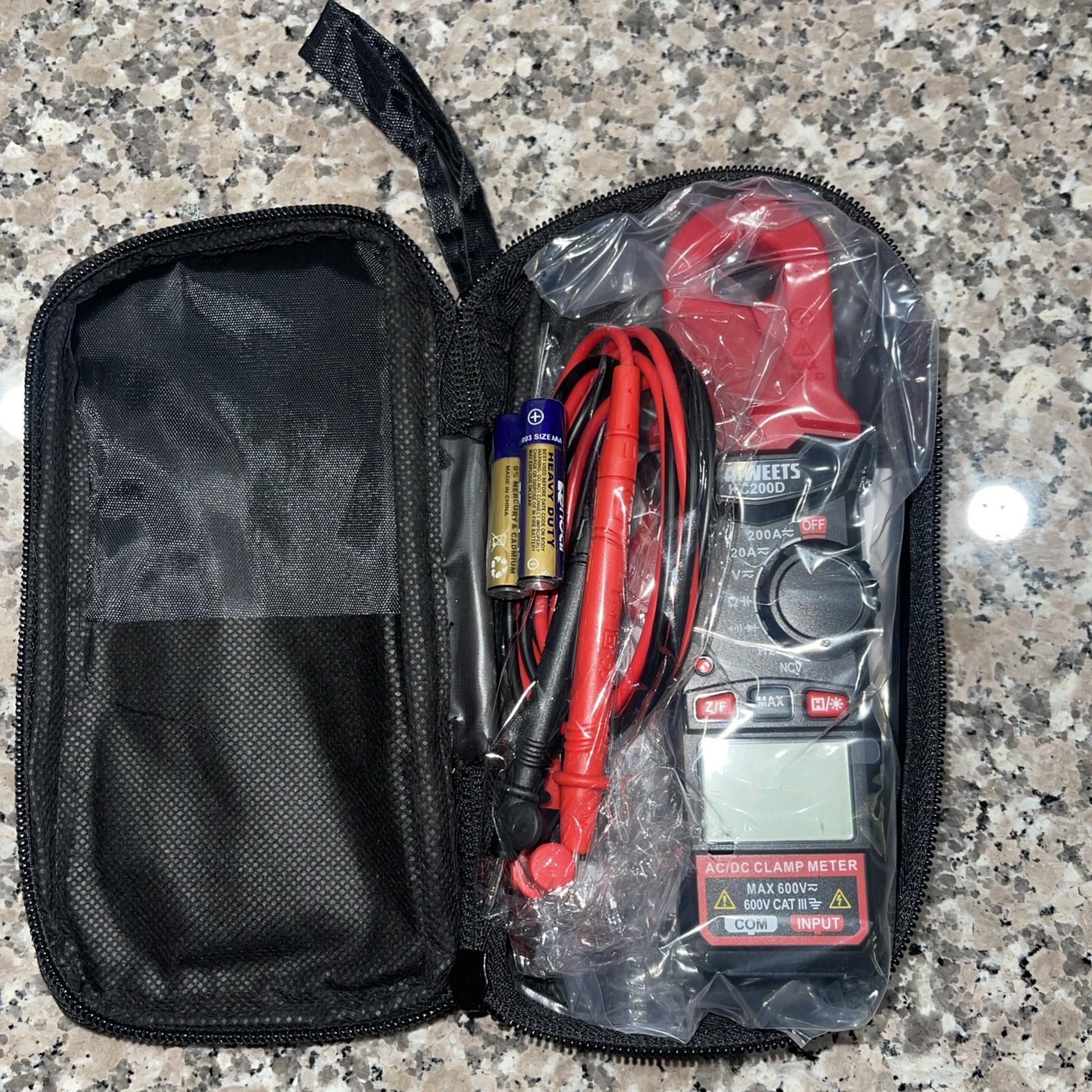 KAIWEETS KC200D 1000A True RMS AC/DC Clamp Meter Multimeter VFD LoZ Inrush NCV