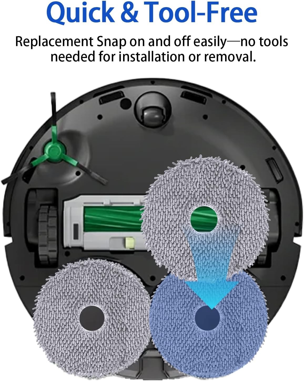 6 Pack 405/505 Replacement Mop Pads for iRobot Roomba Plus 405/505 Combo Robot