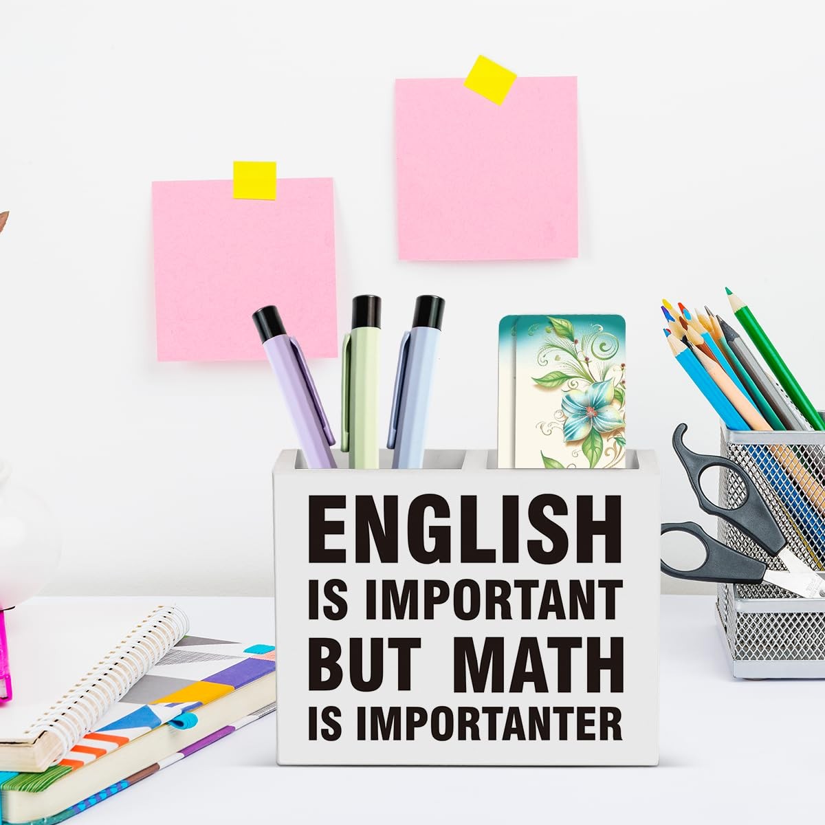 Eiseniy Bookmark Pen Pencil Holder for Classroom Math Decor English