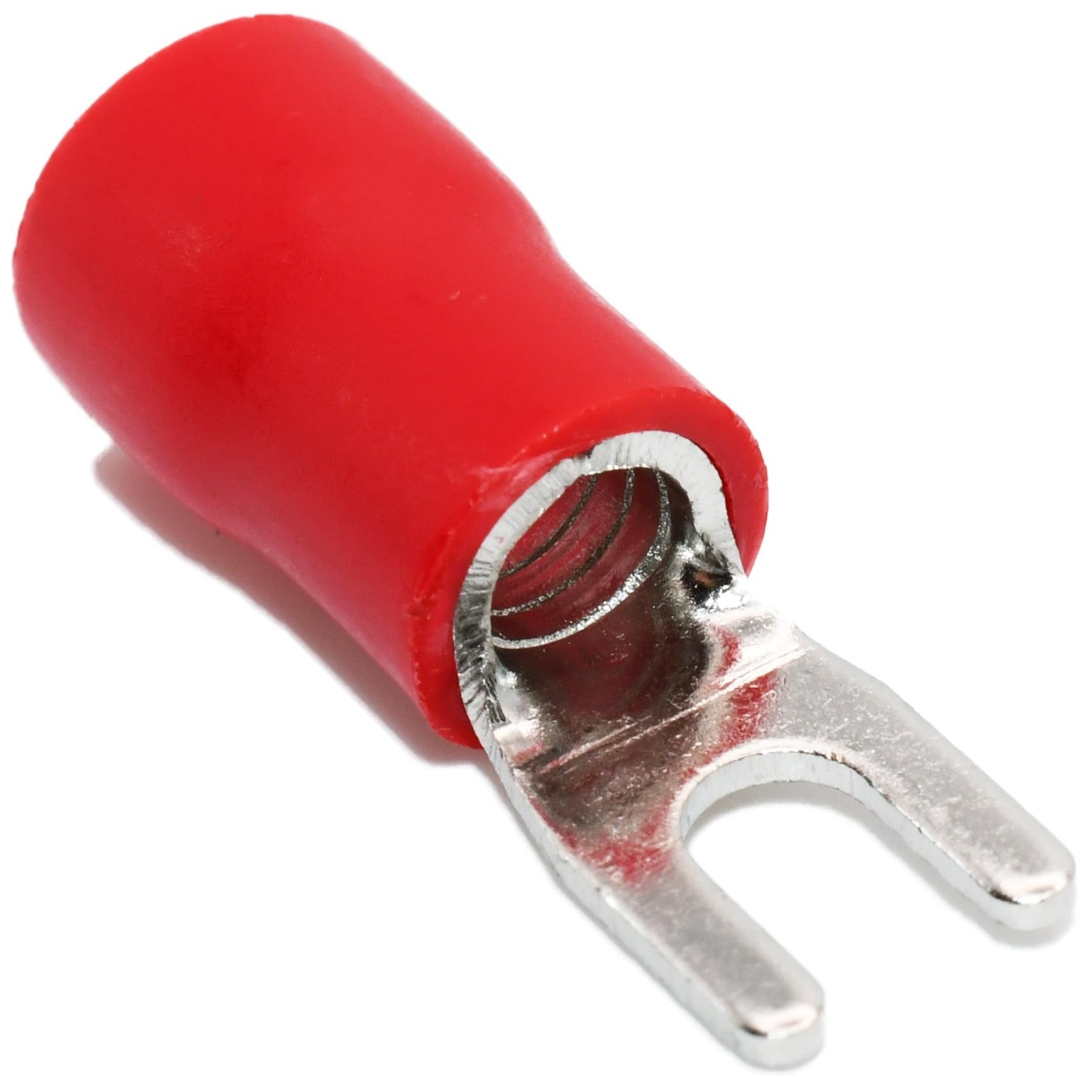 500PCS 8 AWG Fork Spade Crimp Connectors, PVC Insulated, 600V 62A, CE & RoHS