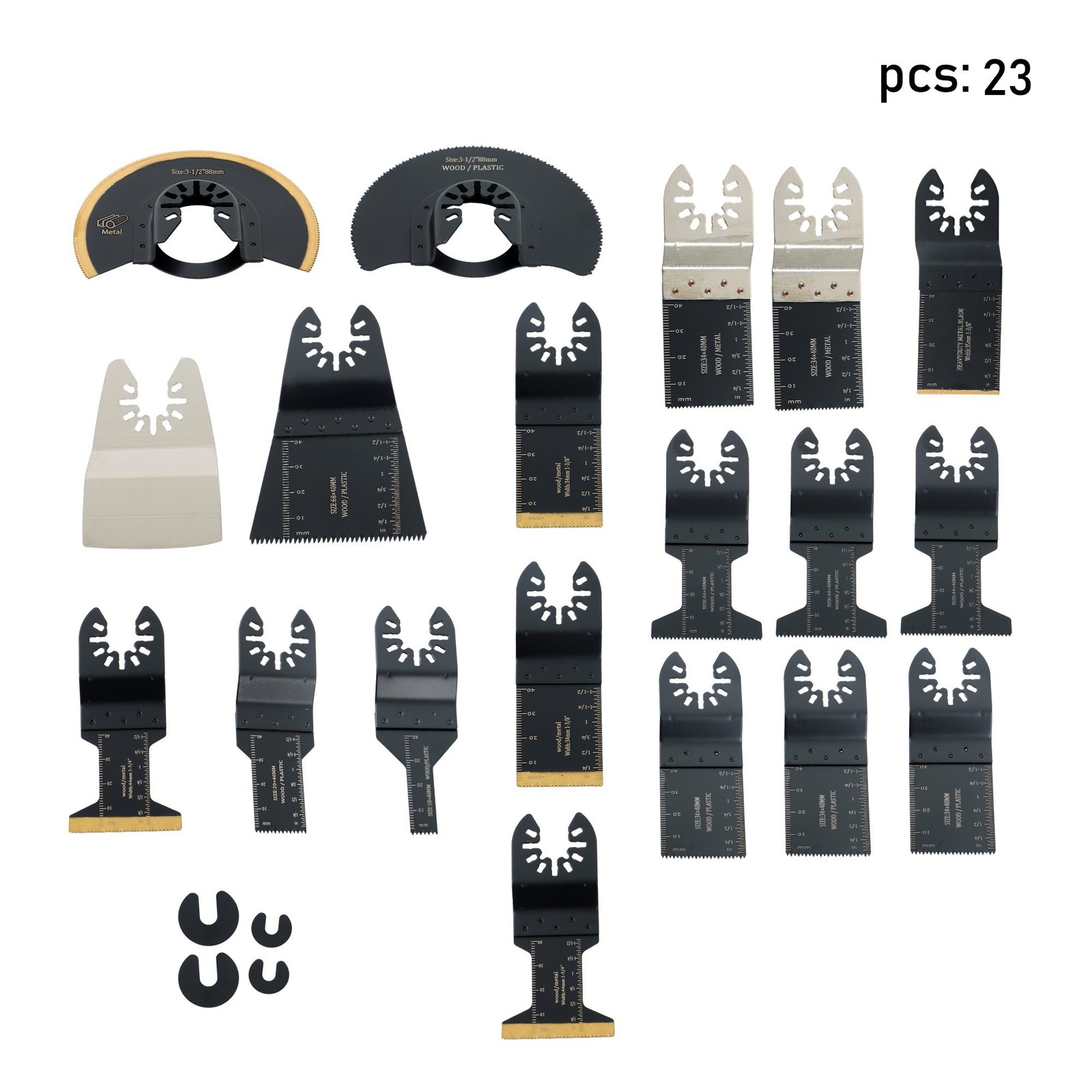 23 Pieces Oscillating Saw Blades – Titanium & Carbide Multitool Blades Kit