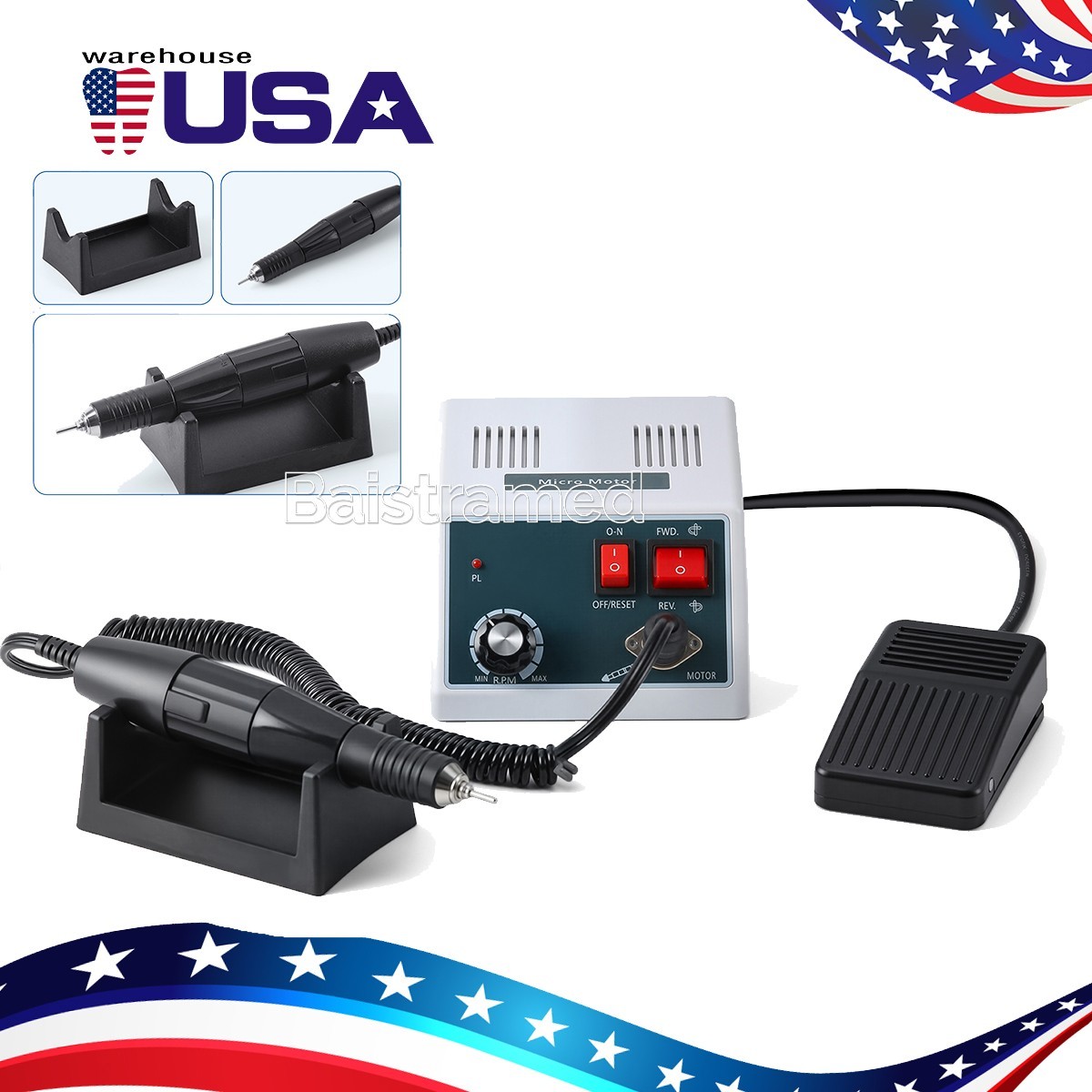 Dental Lab Marathon Electric Micromotor Polishing Unit + 35K rpm Motor Handpiece