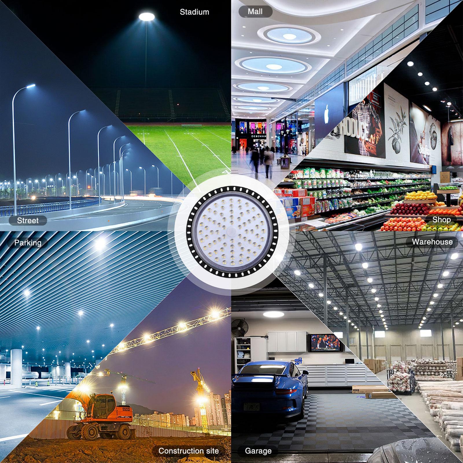 300W Watt UFO LED High Bay Light Warehouse Industrial Light Fixture 30000LM
