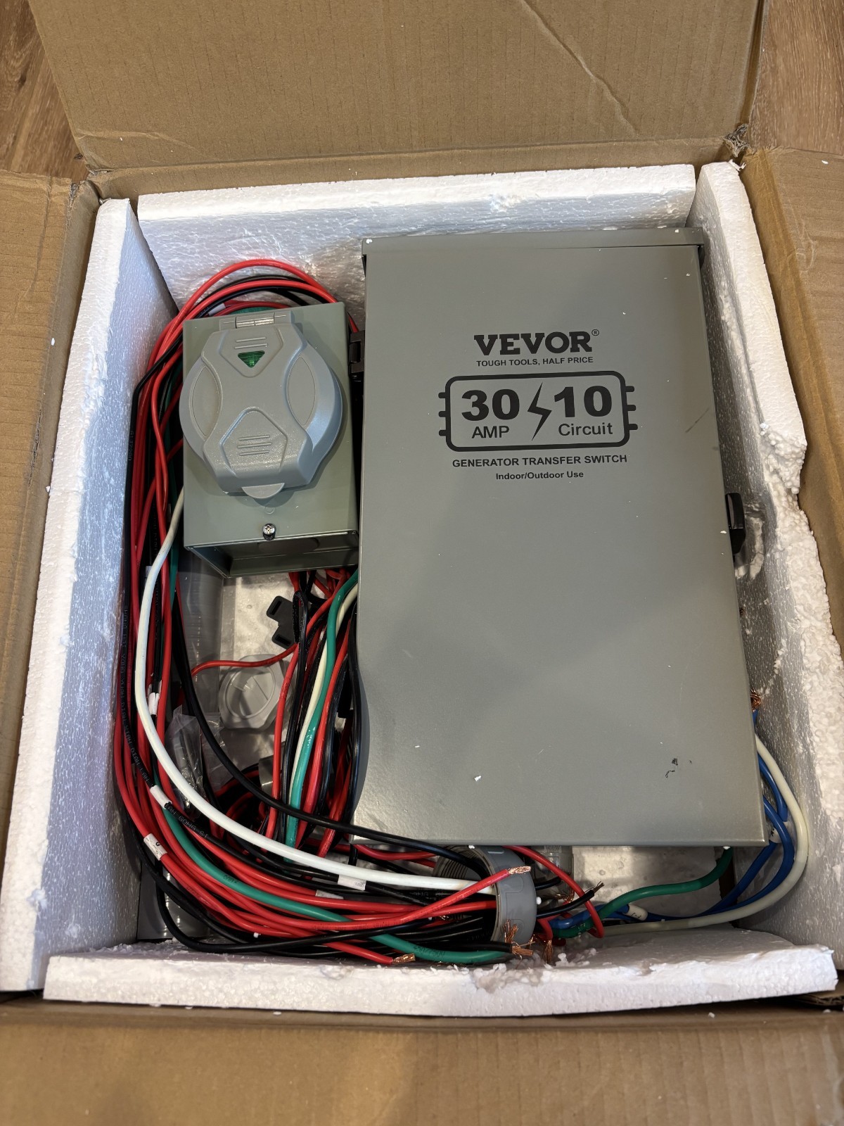 VEVOR Manual Transfer Switch, 30-Amp 6-Circuit, Generator Transfer Switch
