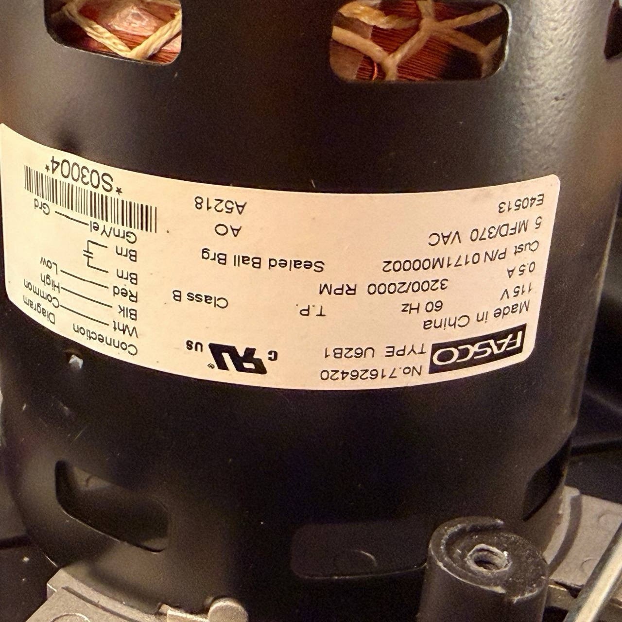 TESTED🔥 FASCO 70626420 Furnace Draft Inducer Blower Motor 115V 0171M00002