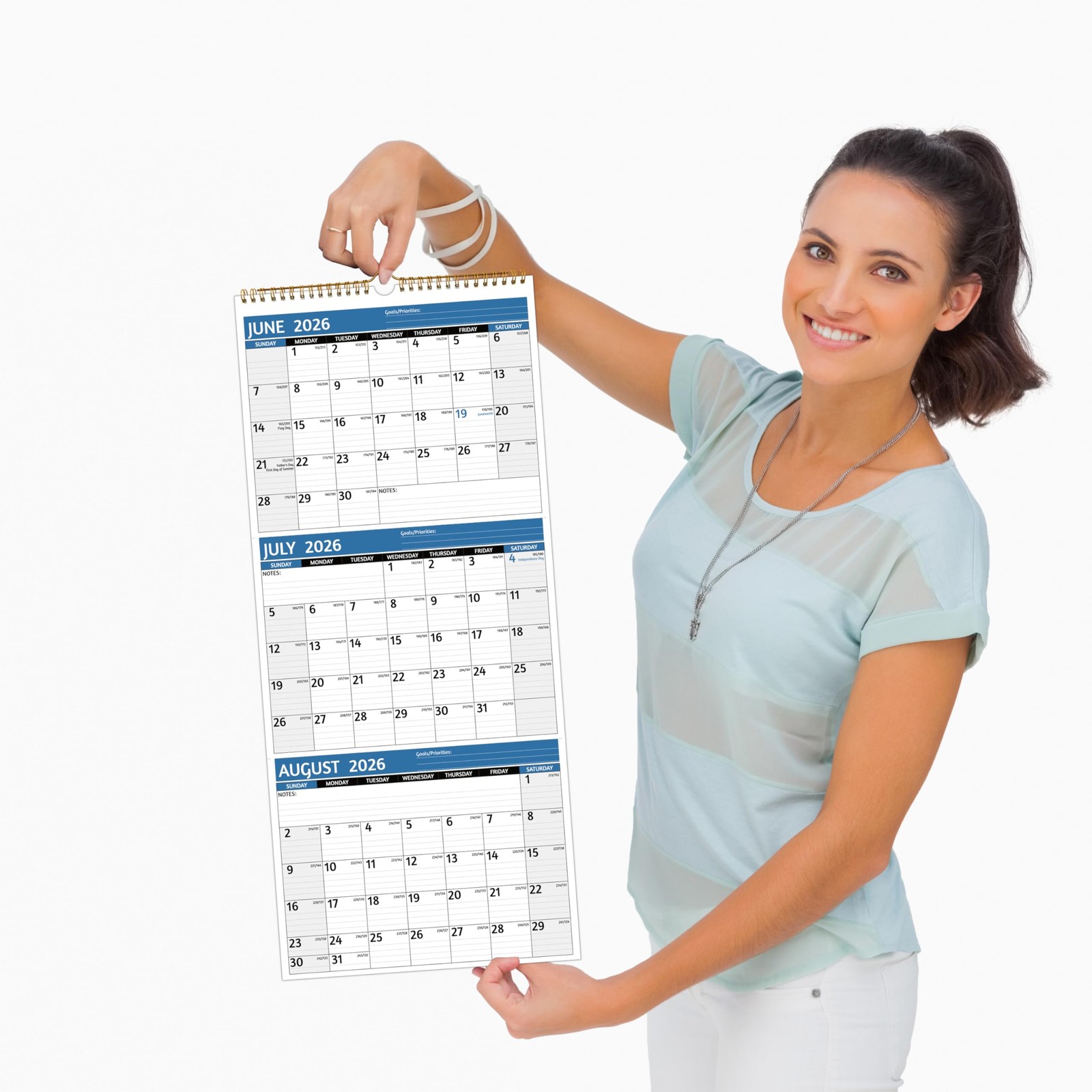 2026-2027 Wall Calendar – 3 Month Vertical, Apr 2026 -…