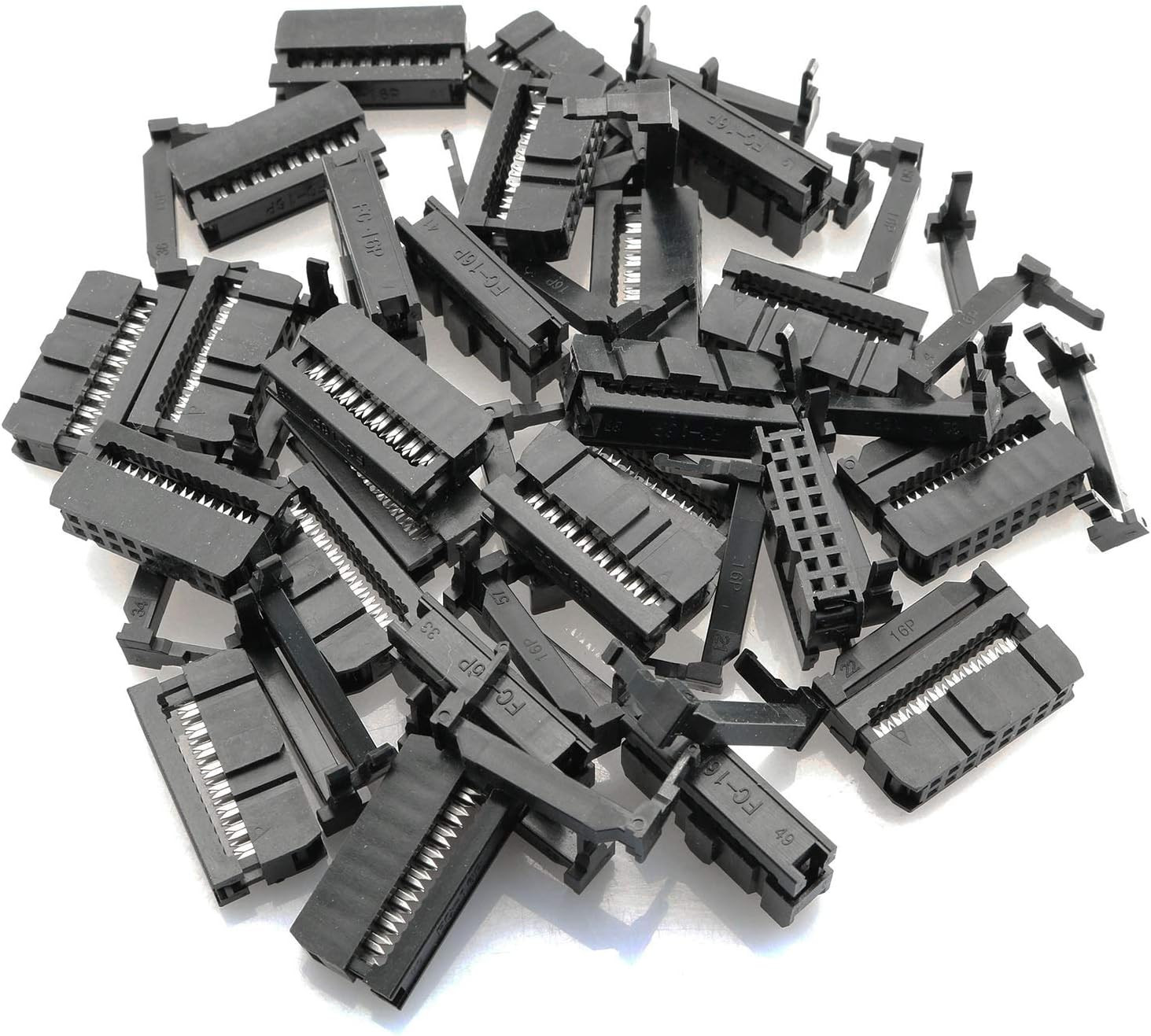 25PCS FC-16P IDC Socket Connector Female 2X8 Pin Female Header Rectangular Conne