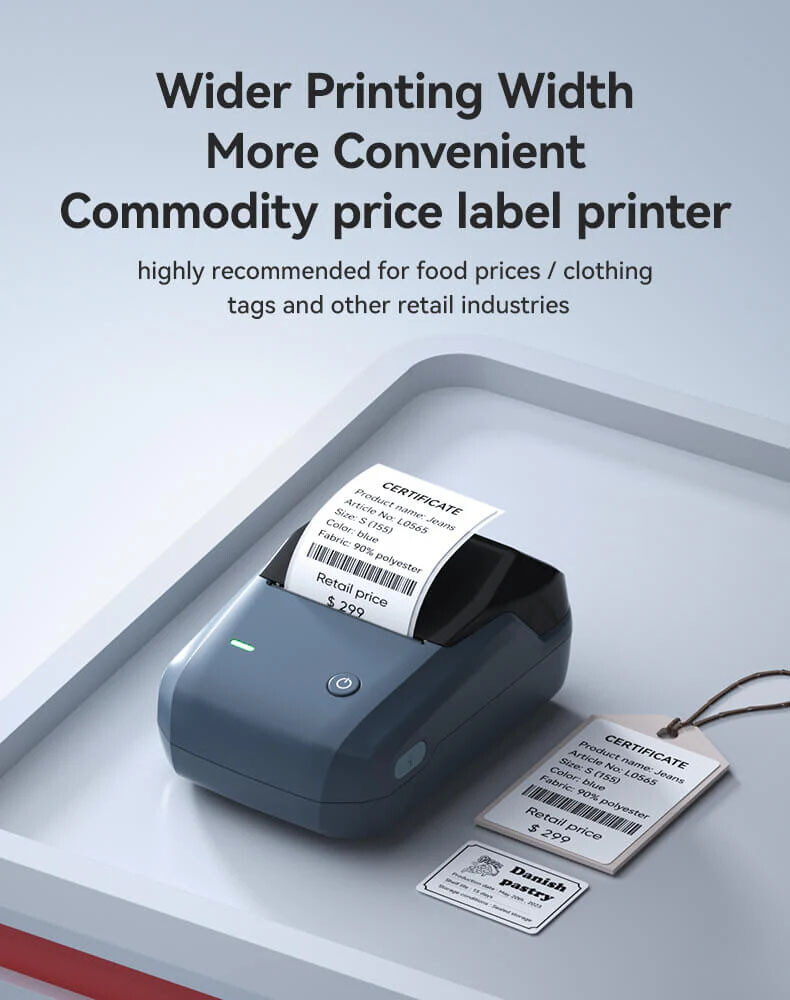Portable Thermal Label Printer NIIMBOT B1 Bluetooth Barcode Printer 2 inch Label