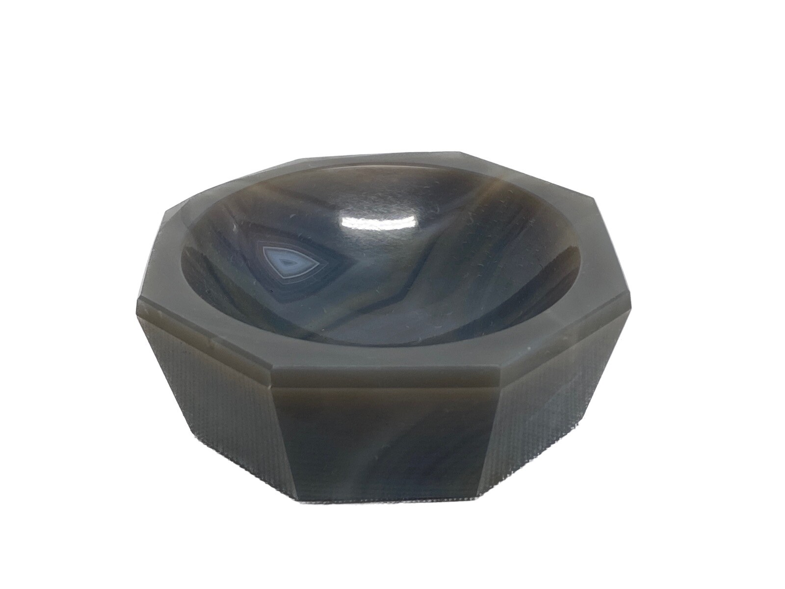 Octagonal Gray Agate Lab Mortar Only 95mm L x 95mm W x 35mm H, 74mm Grinding ID