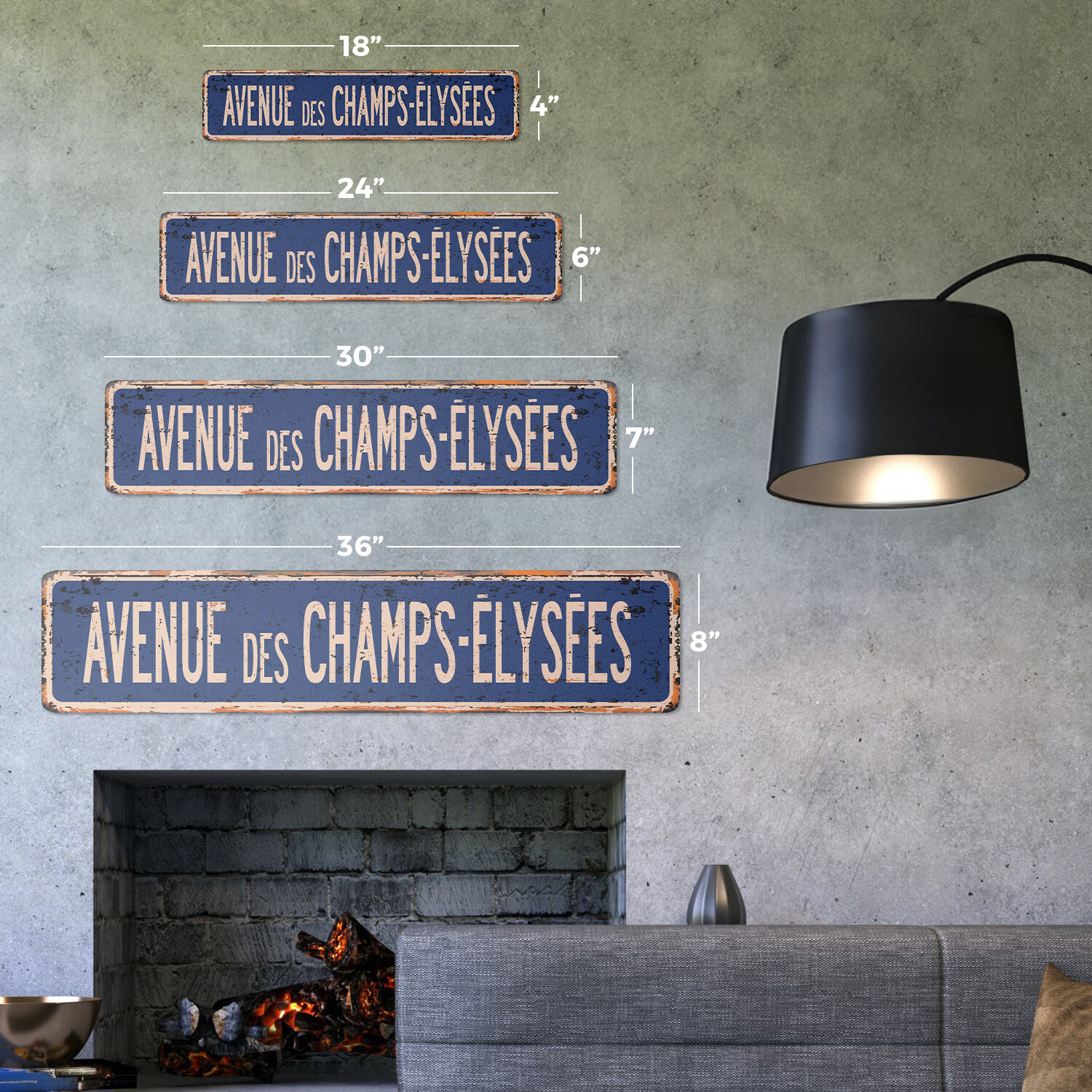 AVENUE DES CHAMPS-ELYSEES Vintage Street Sign tour de France french Europe