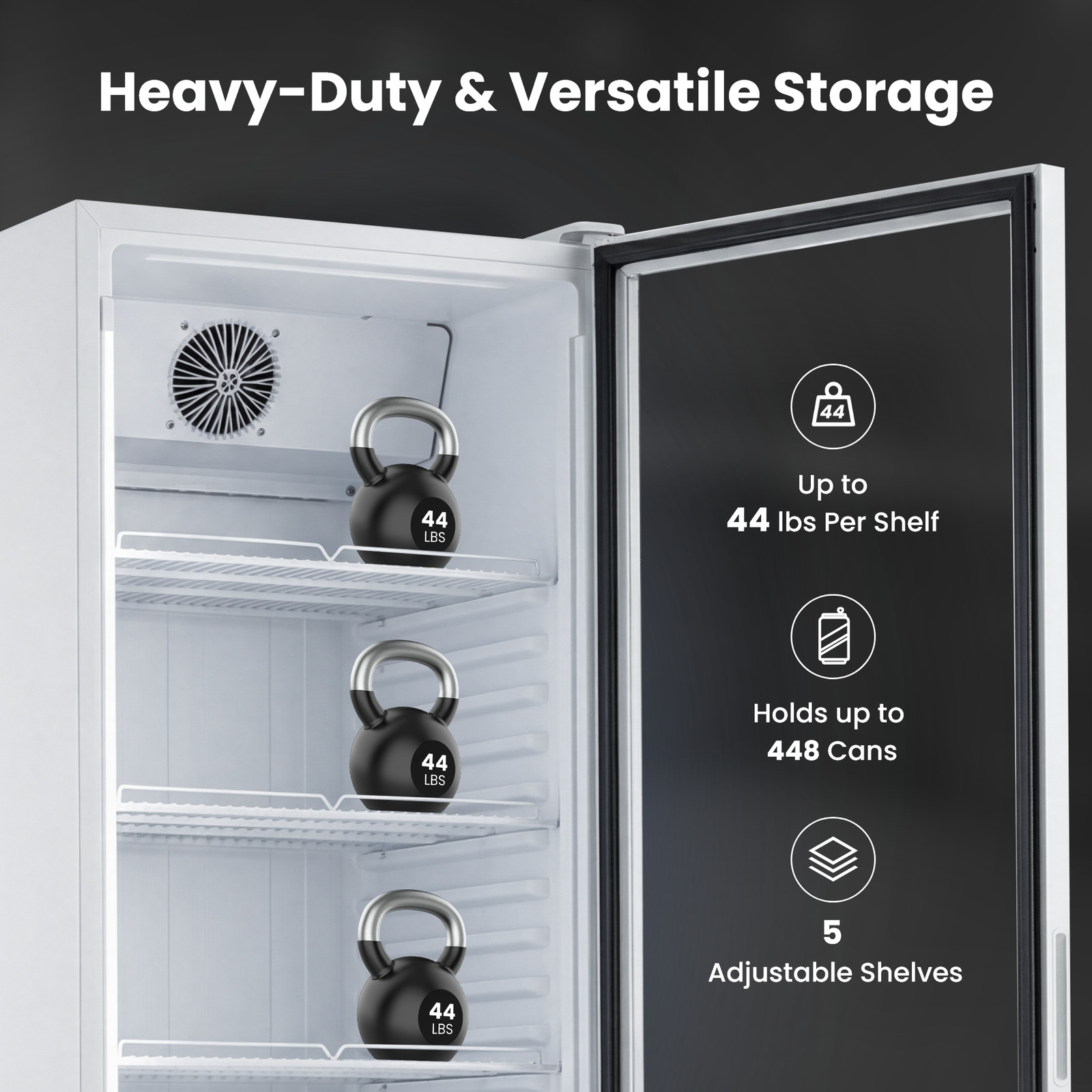 Yeego Commercial Refrigerator 13.31 Cu.ft Upright Beverage Display Cooler White