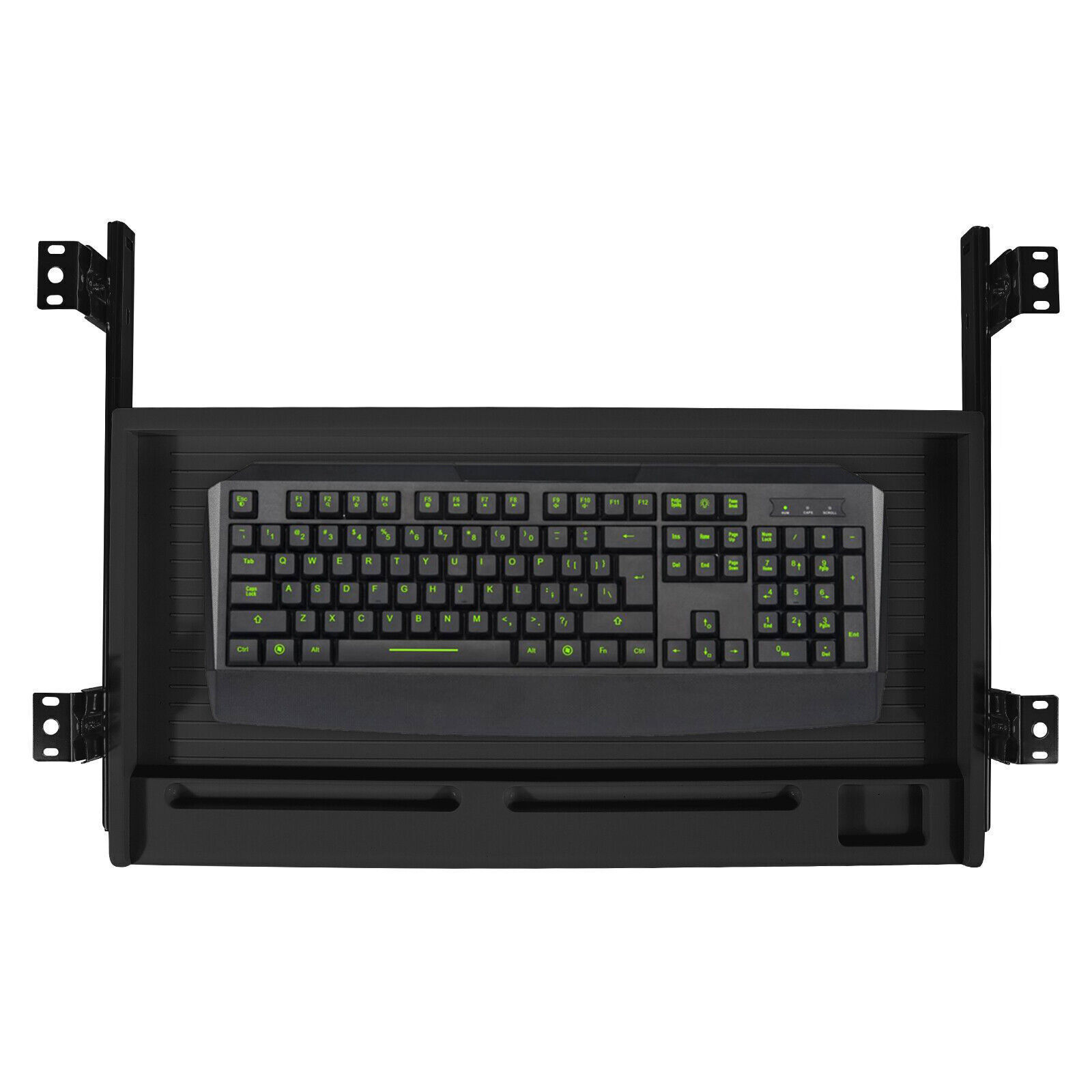 Slide Out Under Desk Keyboard Tray Pull Out Keyboard Drawer Shelf w/ Pen Holder