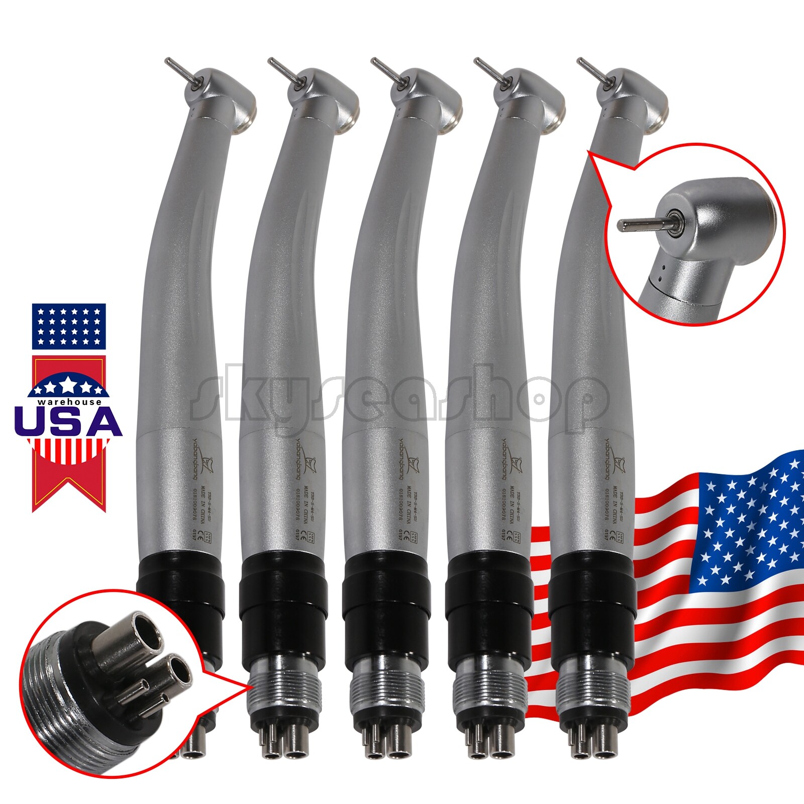 5pcs Dental High Speed Turbine Handpiece NSK Style 4H Quick Coupler YBNKM