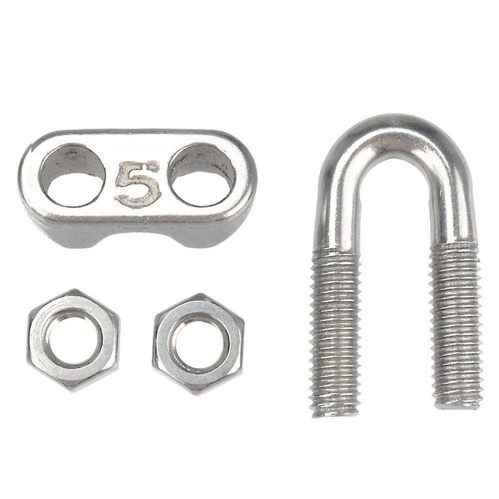 20PCS M5 3/16 Stainless Steel Wire Rope Cable Clip Clamp U-Bolt Clamp Kit