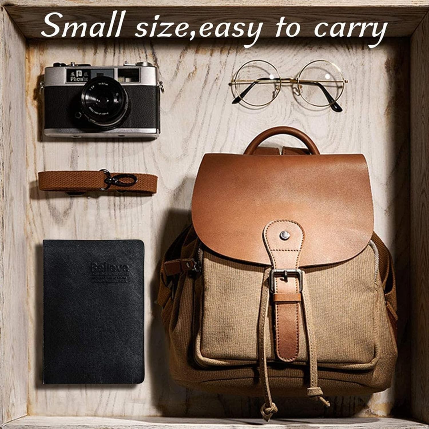 Vintage Believe Notebook Thick Blank Paper Notepad Leather Journal Diary Book