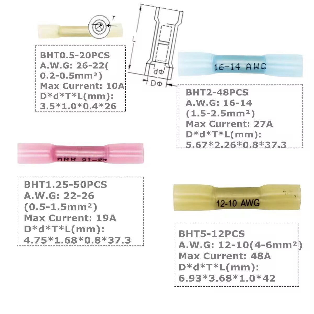 Heat Shrink Wiring Connectors For Automotive Marine Electrical Wiring Connection