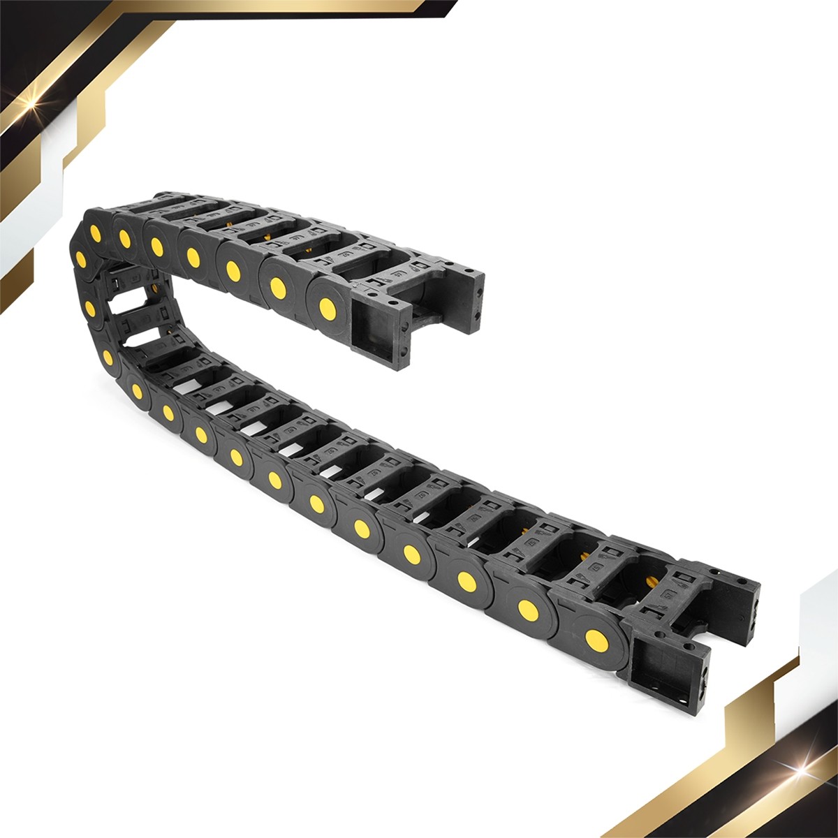 R55 25mm x 57mm Plastic Open Type Cable Wire Carrier Drag Chain 1M L