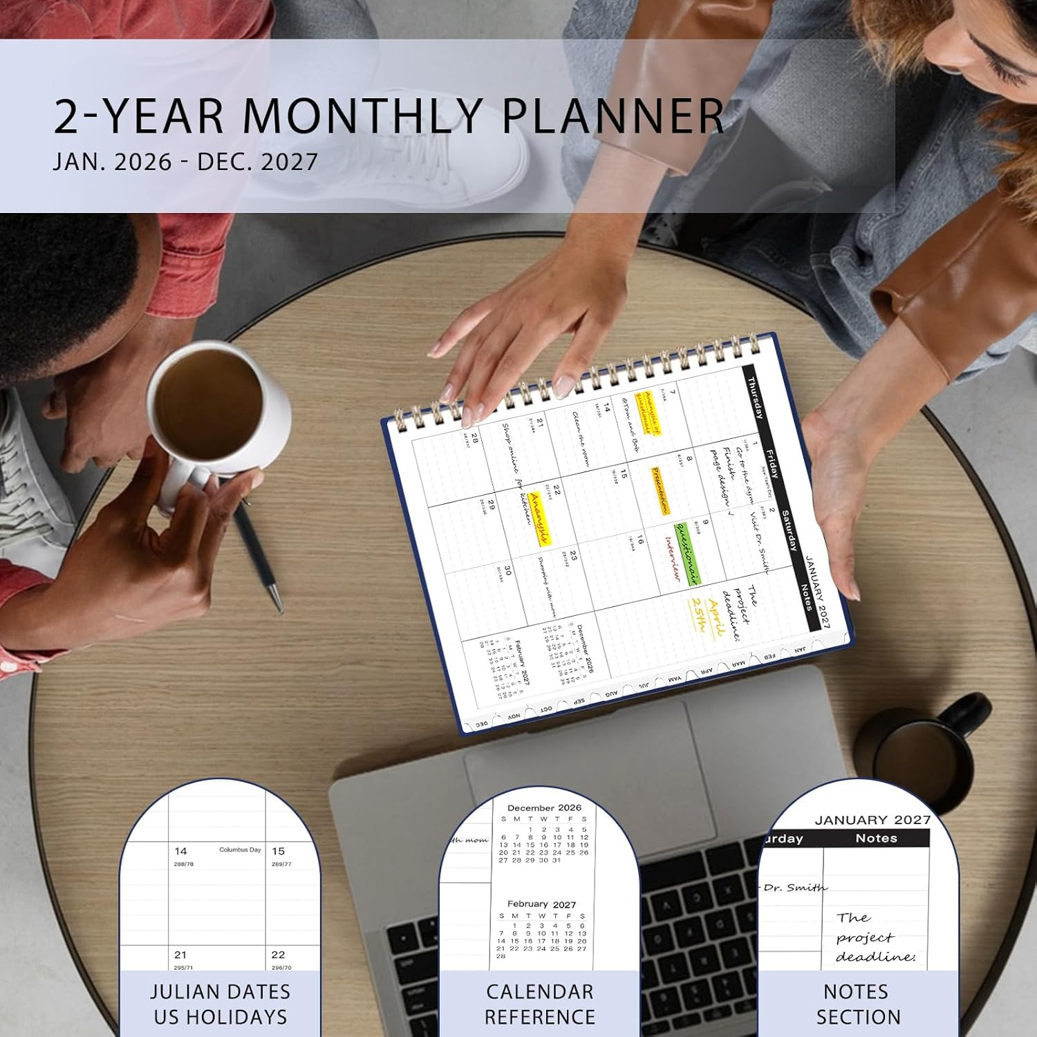 2026 Planner-2 Year Monthly Planner 2026-2027, JAN.2026 – DEC.2027, 8.5″ X 11″,