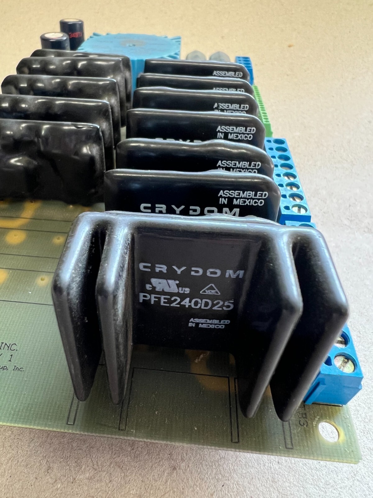 Circuit Board, (12) Crydom D2W202F, (1) Crydom PFE240D25, (1) Talema TA60E