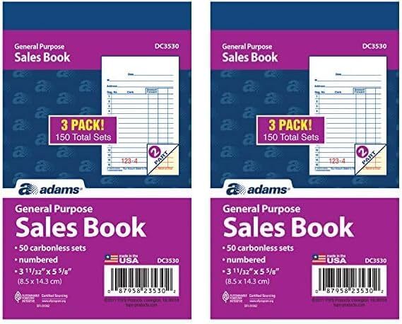 **Adams General Purpose Sales Book, Carbonless, (Pack Of 10) (DC3510)** The book