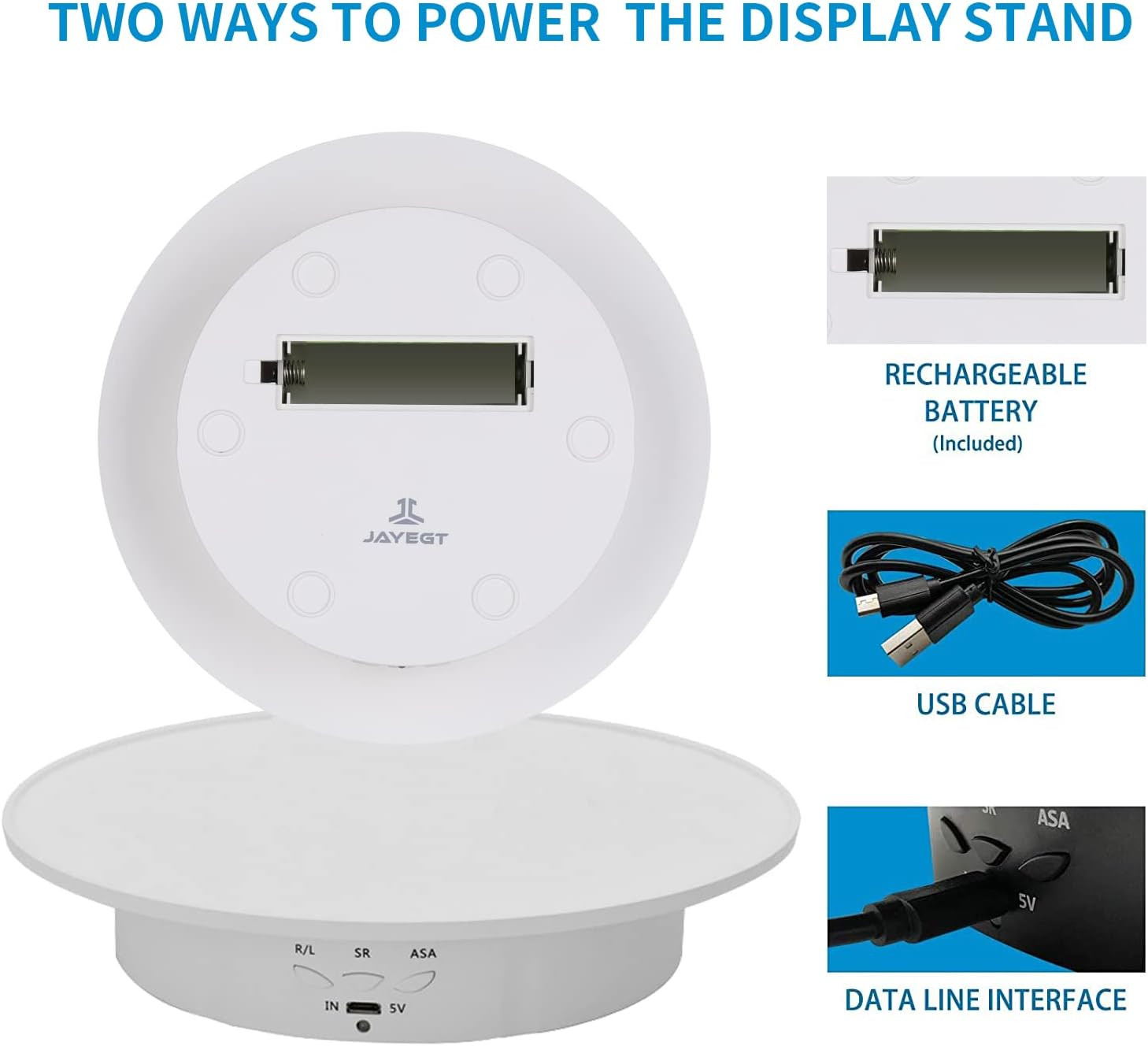 Motorized Rotating Display Stand, 7.87Inch /17.6Lbs Load, 360 Degree