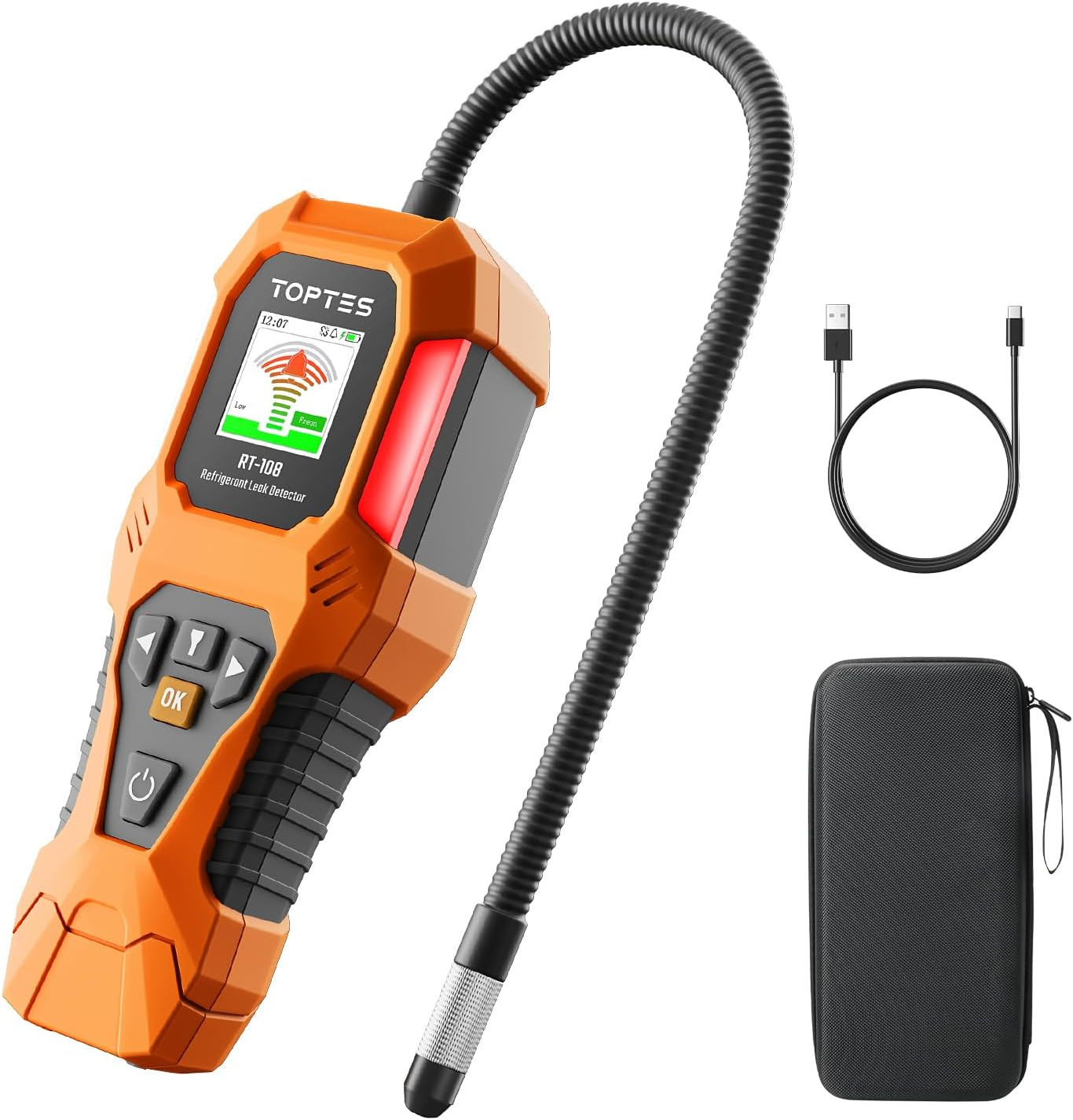 RT-108 Refrigerant Leak Detector, HVAC Freon Leak Detector with Halogen