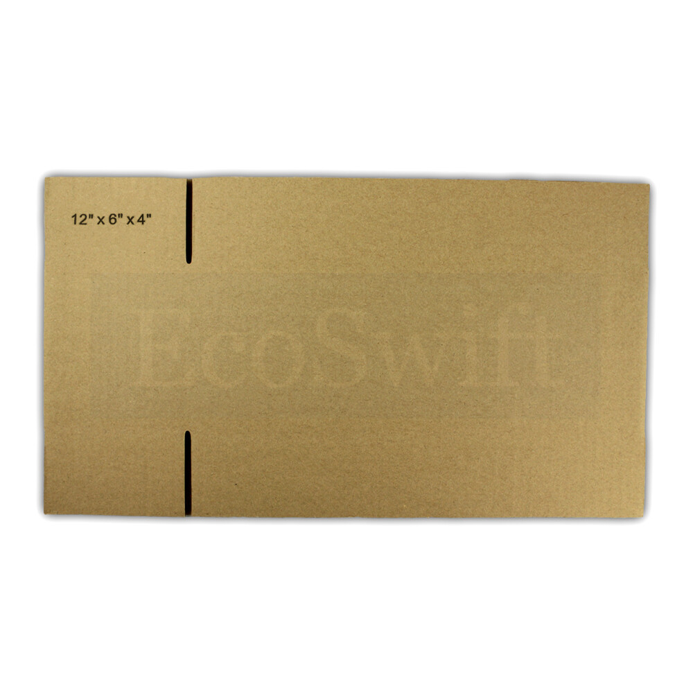 1-Box 12x6x4 EcoSwift Cardboard Packing Moving Shipping Box Corrugated Carton