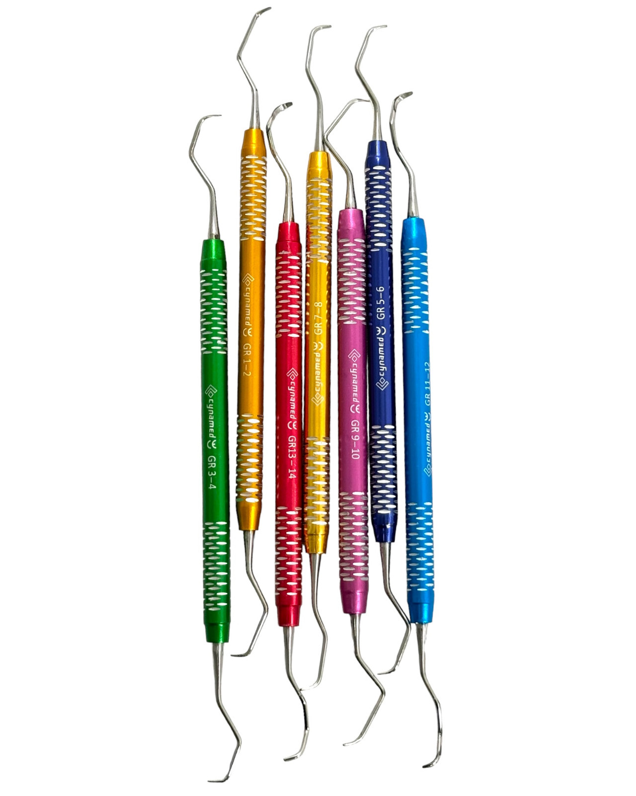 7PC HIGH GRADE GRACEY CURETTE SCALER MULTICOLOR PERIODONTAL DENTAL INSTRUMENTS