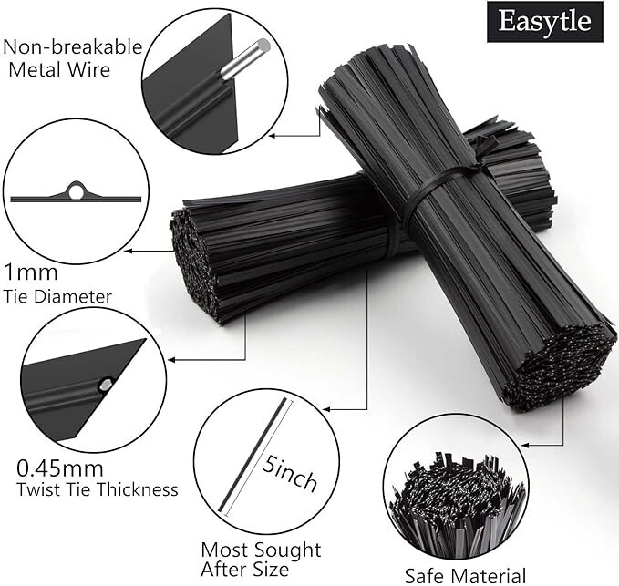 400 Pcs Twist Ties for Bags 5″ Cable Ties Bag Twist Ties for Cord Twist Bread