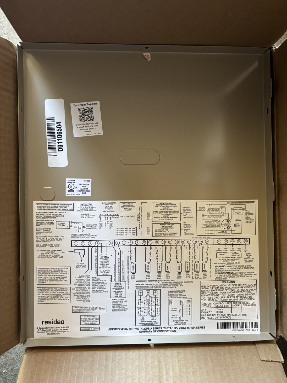 Honeywell VISTA-20P Ademco Control Panel