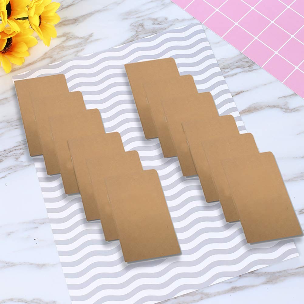 12 Pack Blank Pocket Notebooks Mini Brown Journals