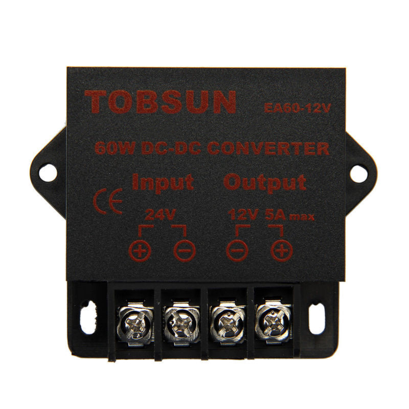 Power Converter DC 24V to DC 12V 5A 60W Voltage Regulator Step Down Buck Reducer