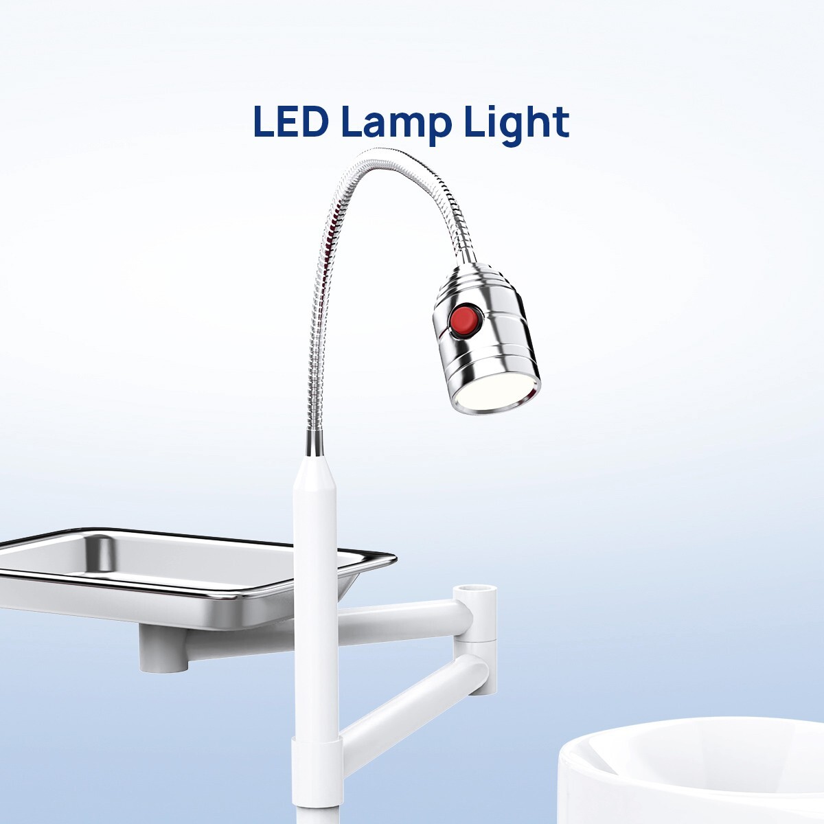 Dental Portable Mobile Folding Chair LED Light Air Turbine Unit 4 Hole Blue