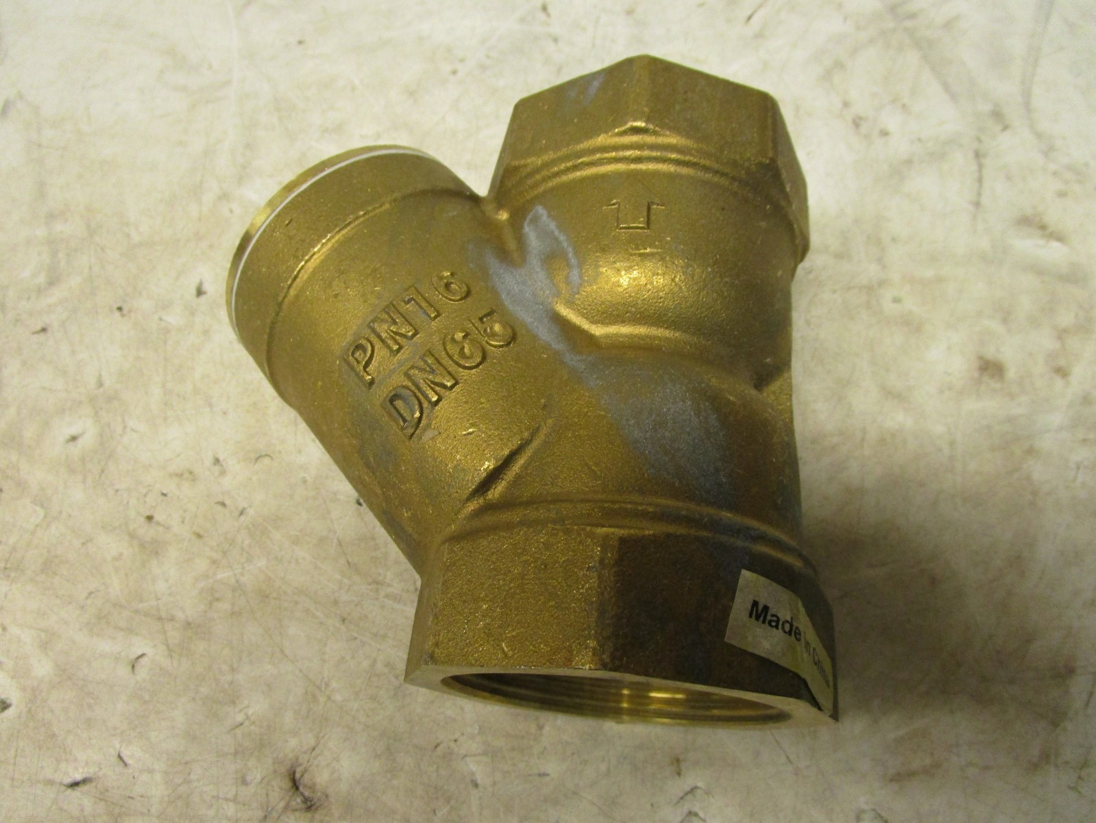 NO NAME PN16 DN65 2-1/2″ NPT THREADED WYE Y BRONZE STRAINER 300 PSI 3/64″ SCREEN