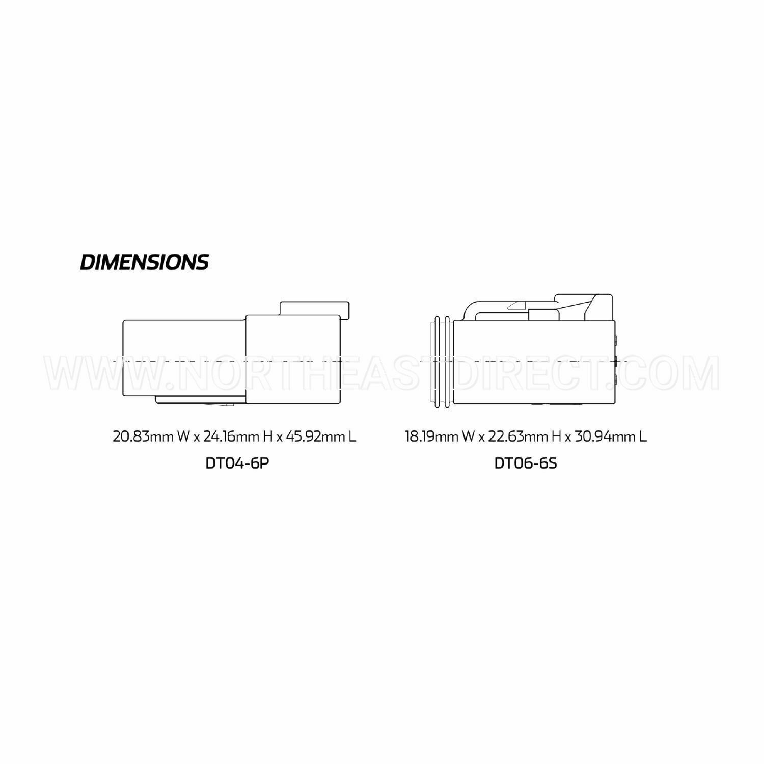 6 Pin Deutsch DT04-6P DT06-6S waterproof electrical connector kit