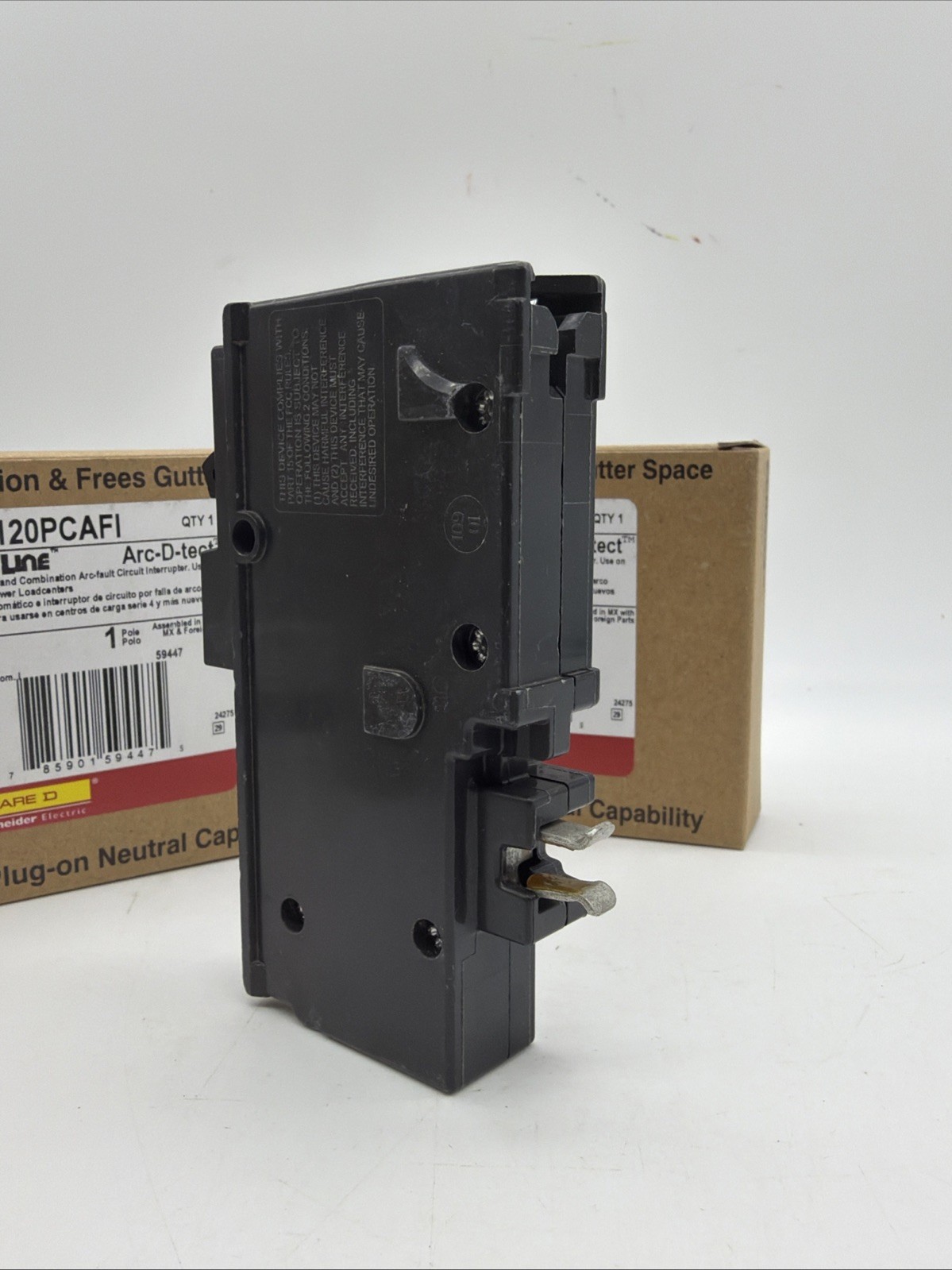 SQUARE D HOM120PCAFI AFCI CIRCUIT BREAKER 20A 1-POLE PLUG-ON NEUTRAL -3 PACK