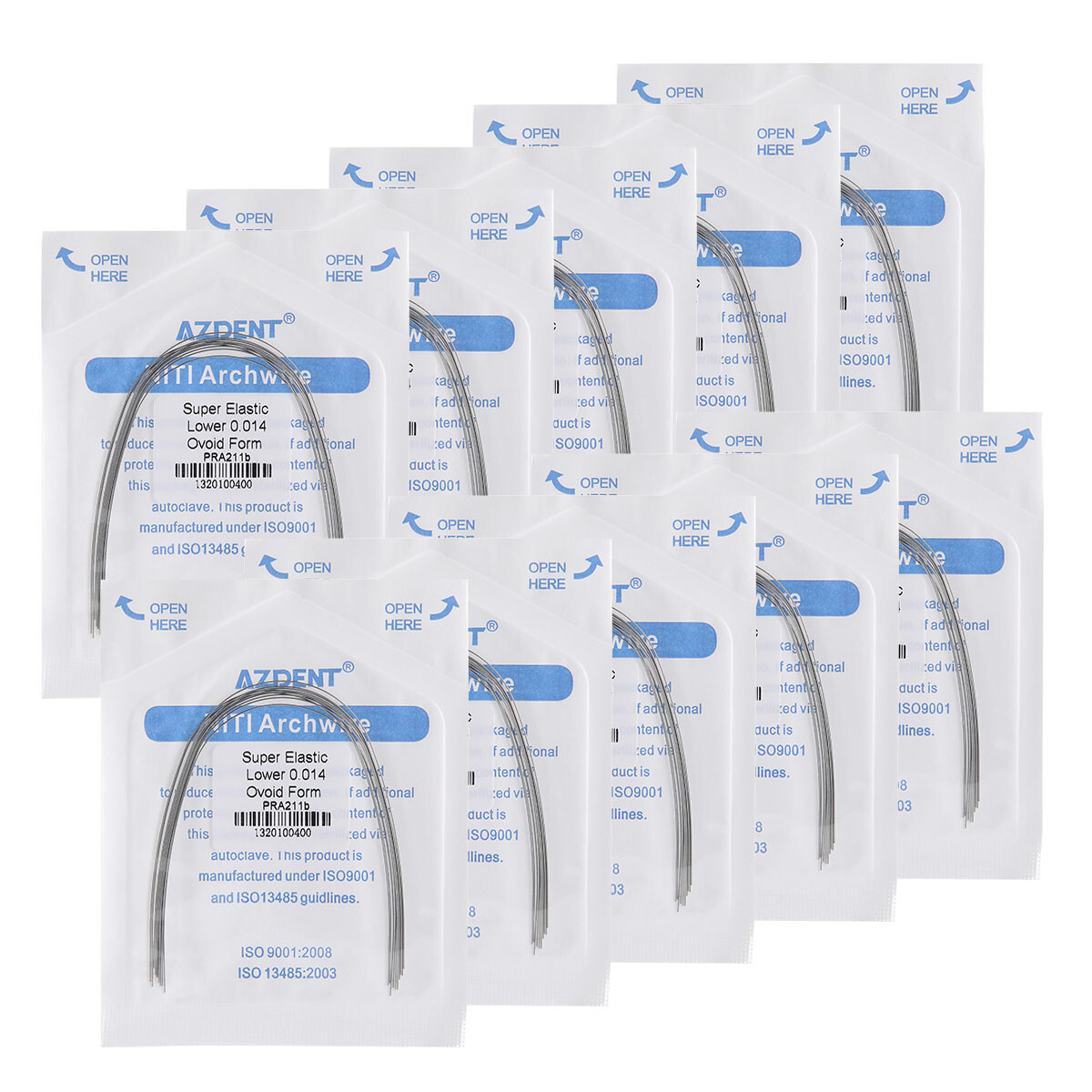 AZDENT Dental Orthodontic Super Elastic Niti Round Arch Wire Ovoid/Nature Form