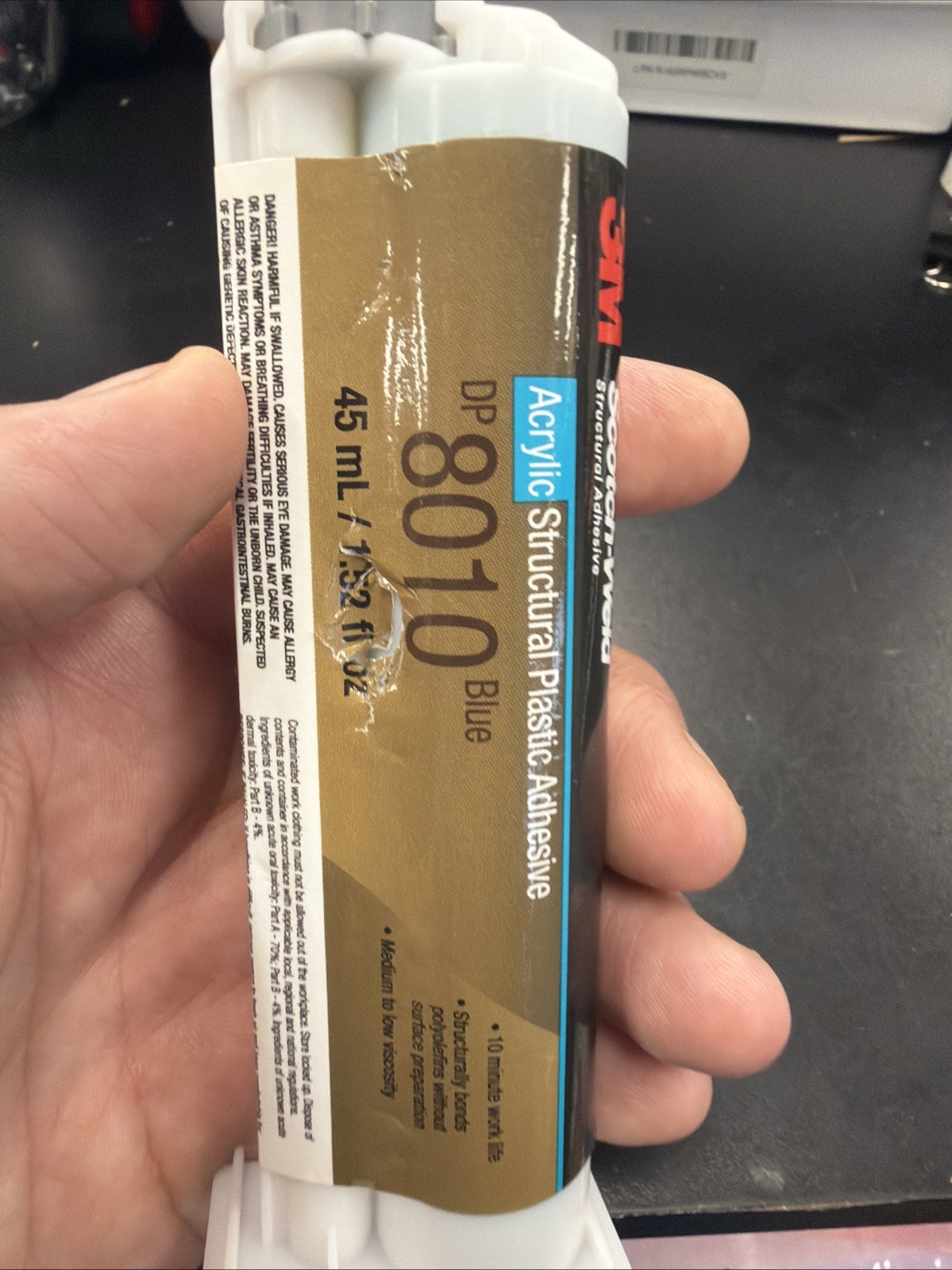H-7. 3M Scotch-Weld Structural Plastic Adhesive DP8010, Blue, Extremely Strong