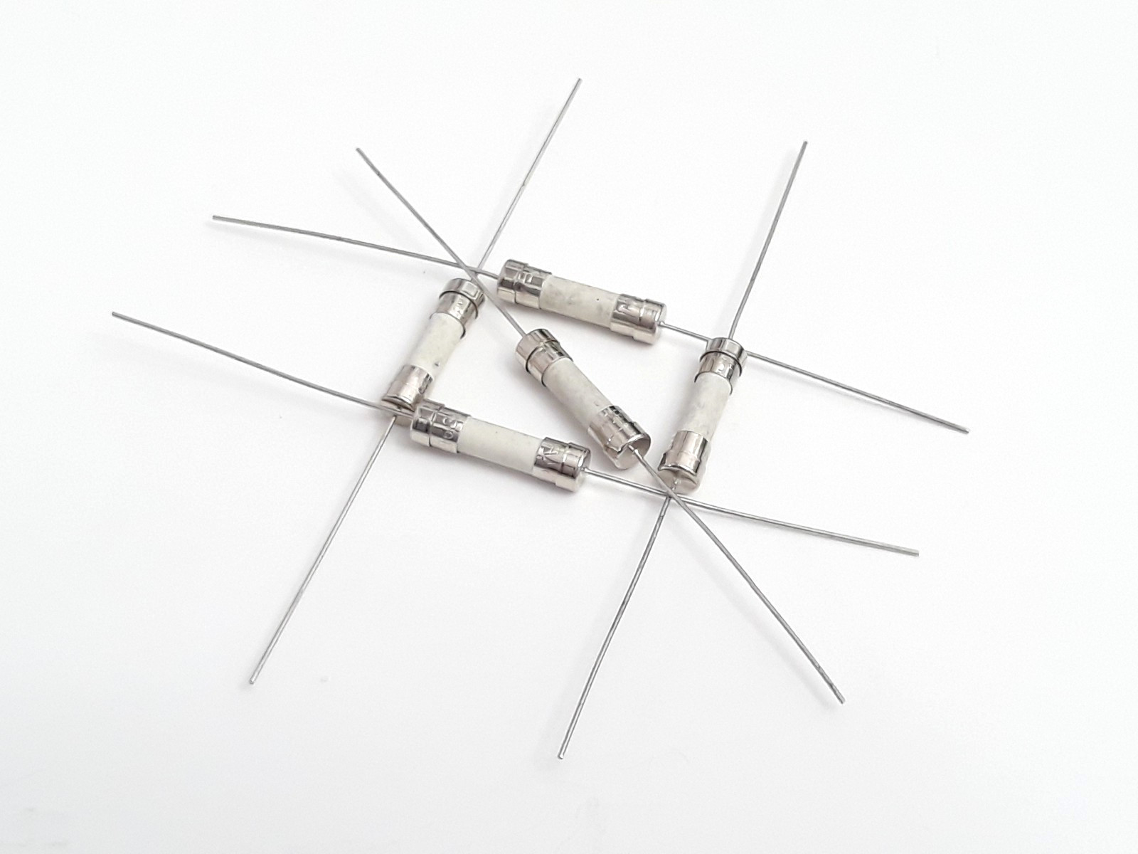 PACK OF 5 Each LF LITTELFUSE Ceramic Axial Fuses 250V T6.3AH 6.3A SLOW BLOW