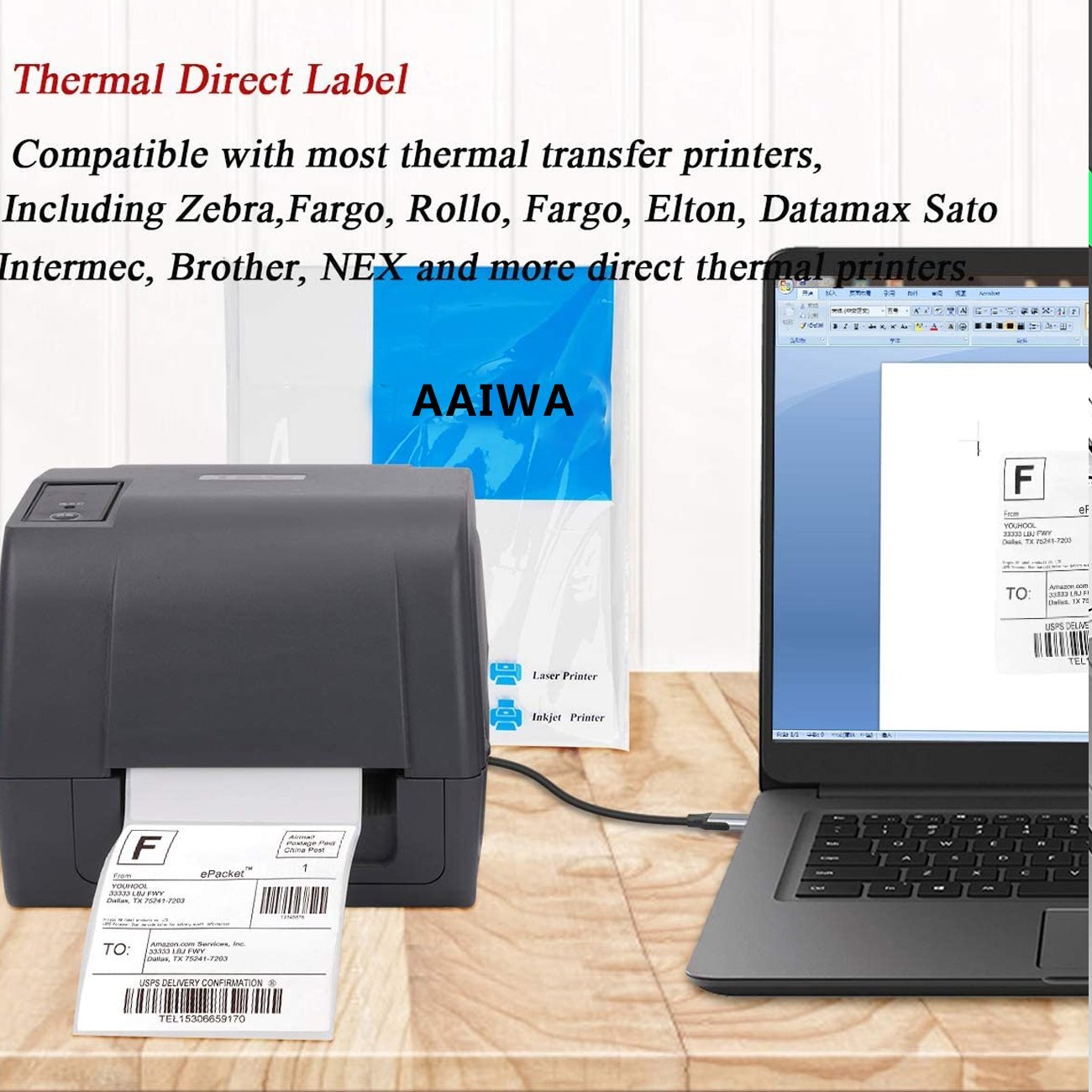 4000-20000 pcs Fanfold 4 x 6 Direct Thermal Barcode Shipping Labels – Zebra 2844