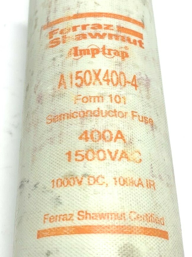 FERRAZ-SHAWMUT A150X400-4 SEMICONDUCTOR FUSE, FORM 101, 1500VAC 400A