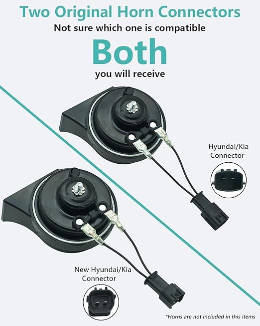 Car Horn Connector Adapter Wiring Harness, 2+2 Pack Pigtail Model: Hyundai/Kia