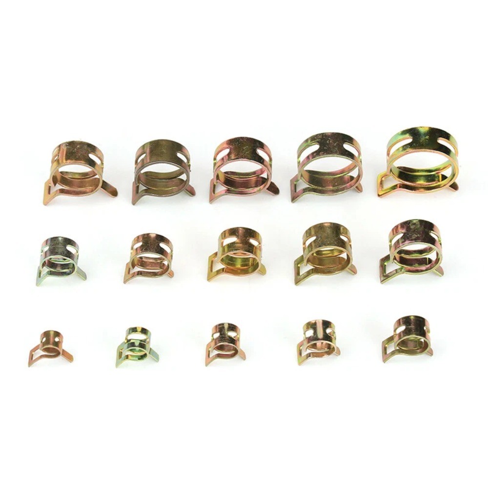 115Pc Steel Spring Hose Clips Assortment Water Fuel Line Pipe Clamp Fastener Kit