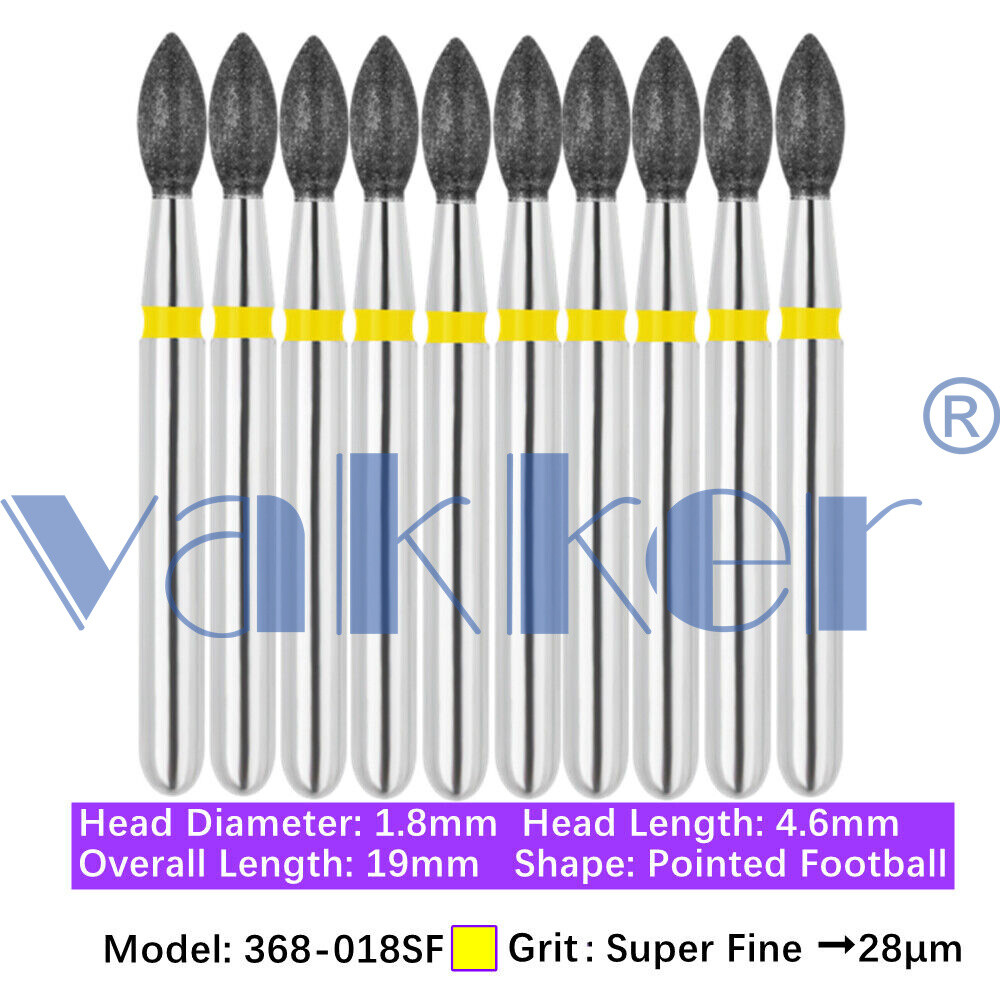 Dental Diamond Burs FG Football Egg Super Fine Medium Coarse Grit 368 369 379