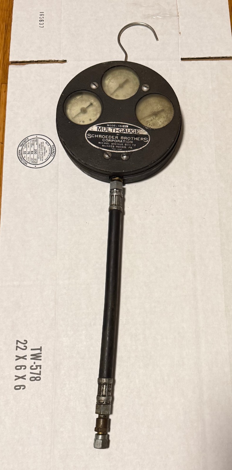 vintage SCHROEDER BROTHERS MULTI-GAUGE MODEL GS 5C as-is, untested