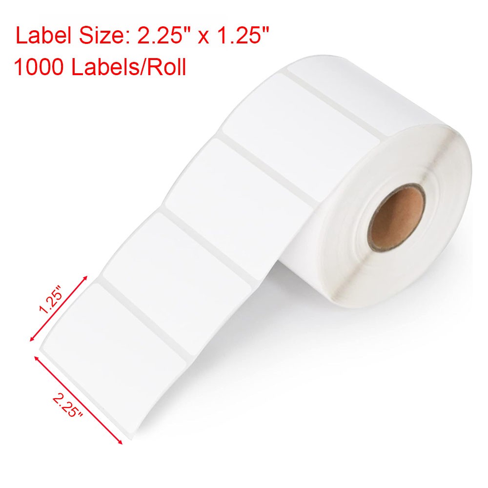 2.25”X1.25″ Direct Thermal Barcode Labels for Zebra Printer 1000 Label Per Roll