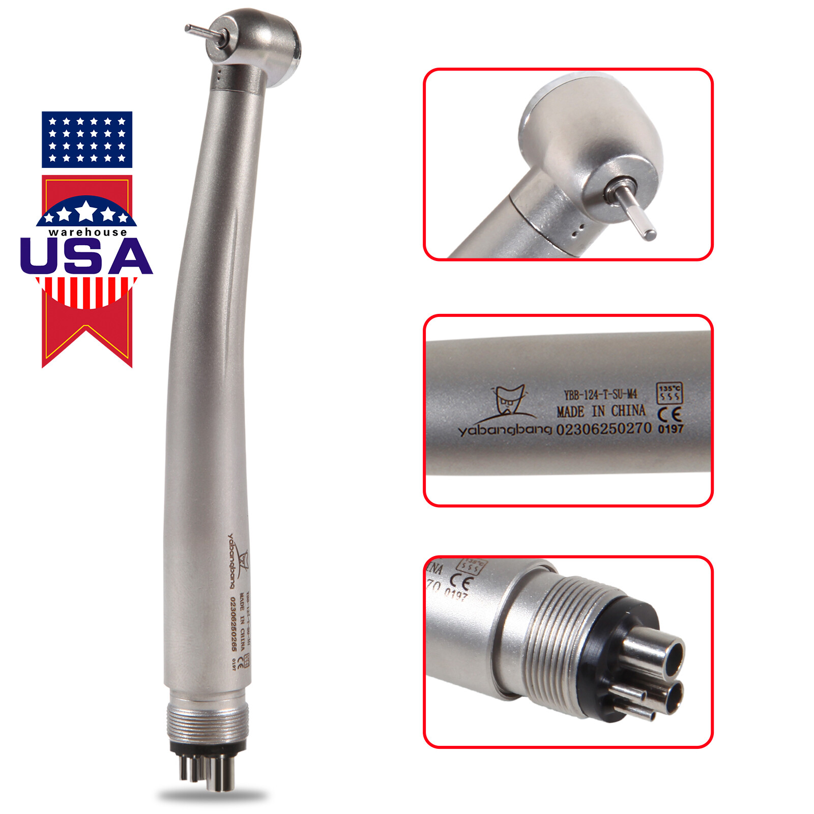 Dental High Speed Handpiece 4Holes Large Head Turbine Fit NSK PANA MAX YDA4